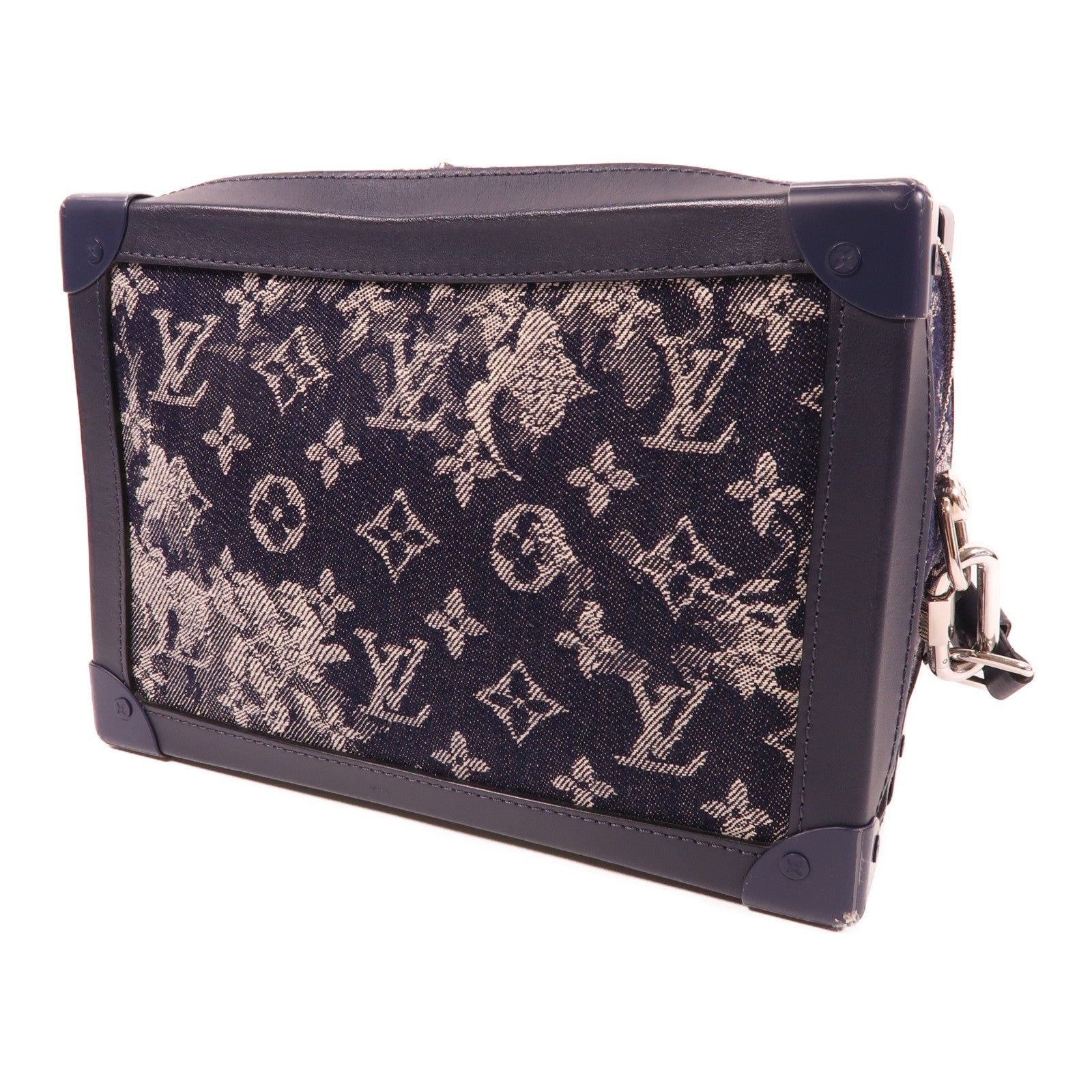 LOUIS VUITTON LV SHW Soft Trunk Shoulder Bag M57283 Monogram Tapestry Navy