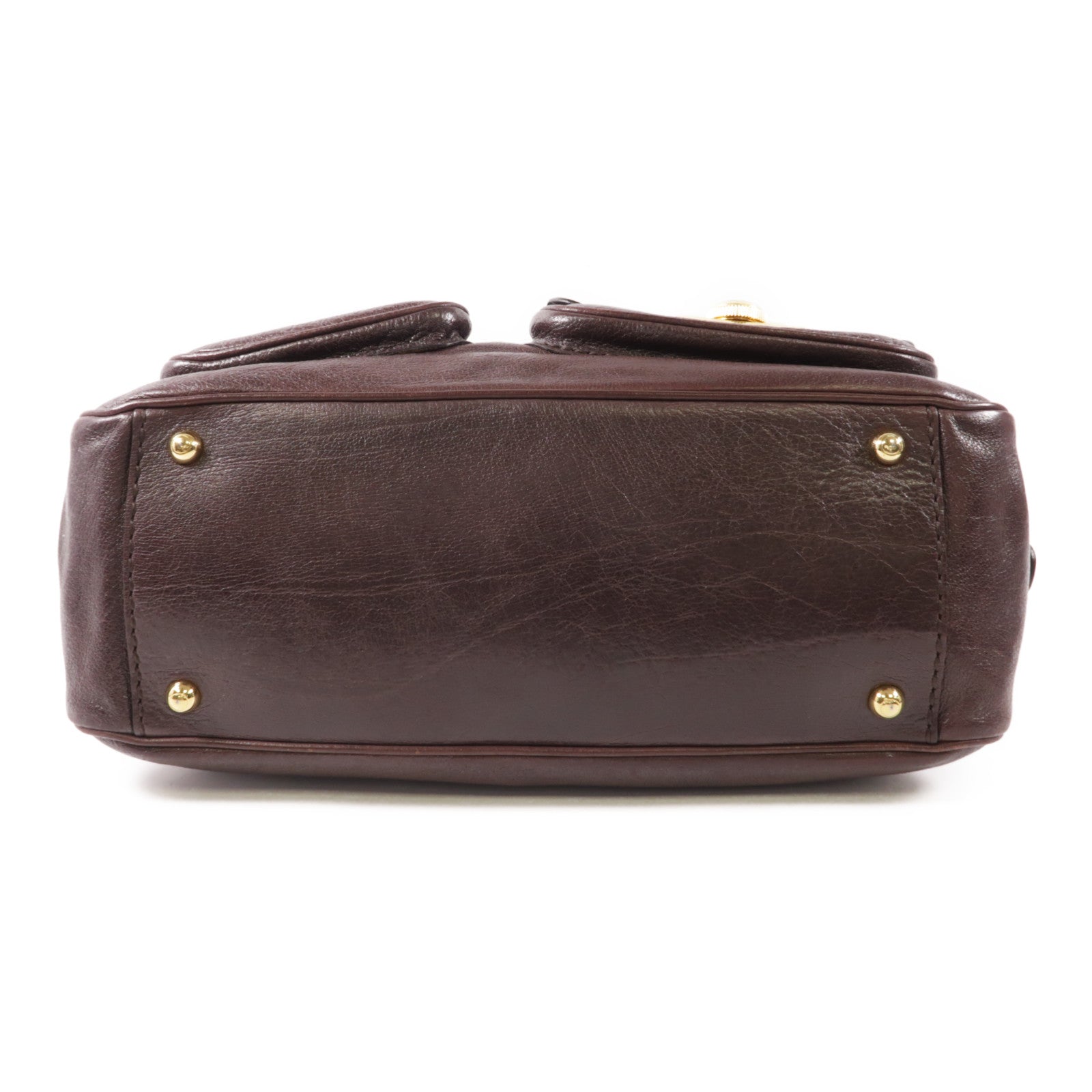 TOD'S GHW Handbag Calfskin Leather Brown