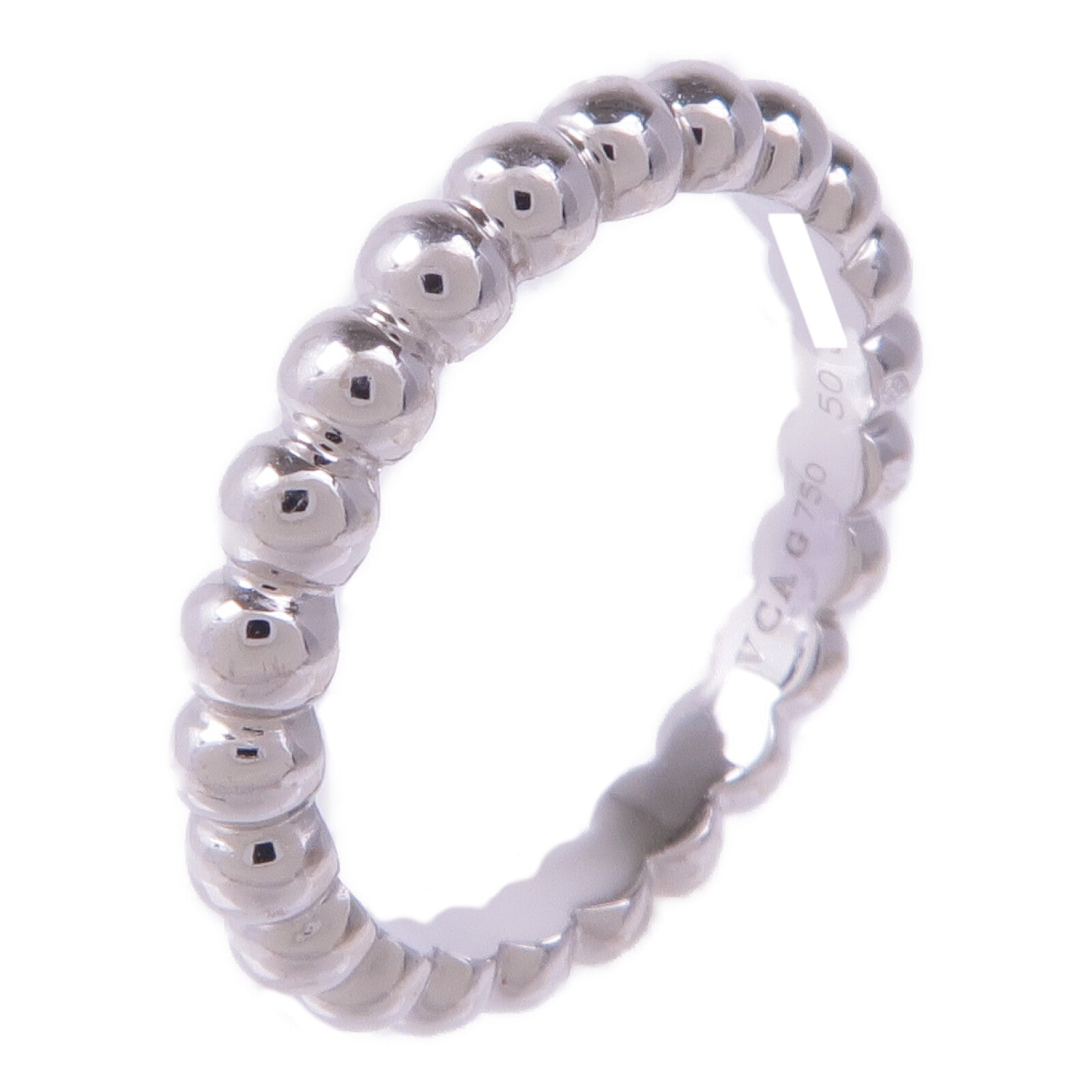 Van Cleef & Arpels 【激減優惠】18K白金Perlée pearls of Gold Ring戒指VCA#50/US#5.25