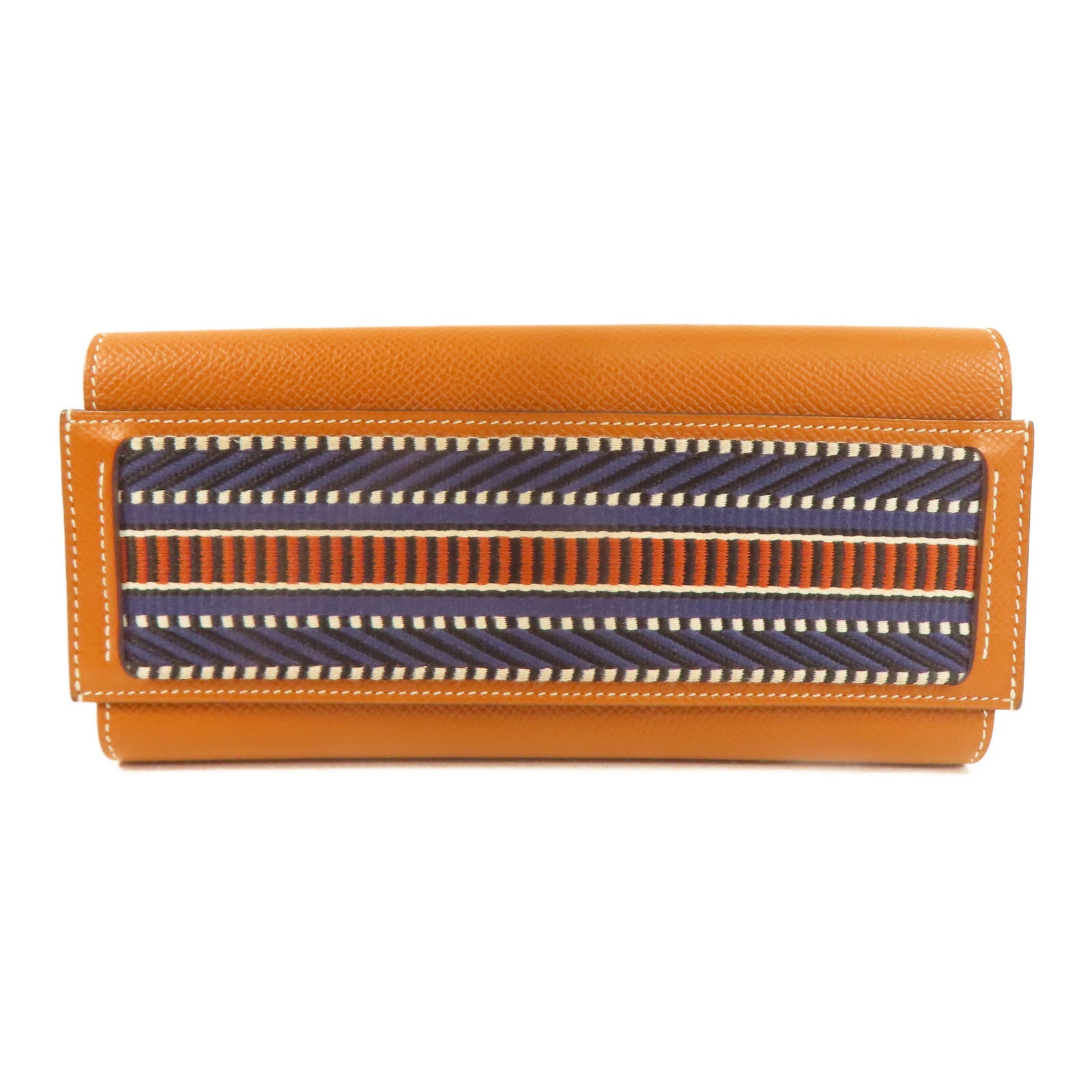 HERMES Passant en Excellent Etat Marron Long wallet Epsom Leather Gold