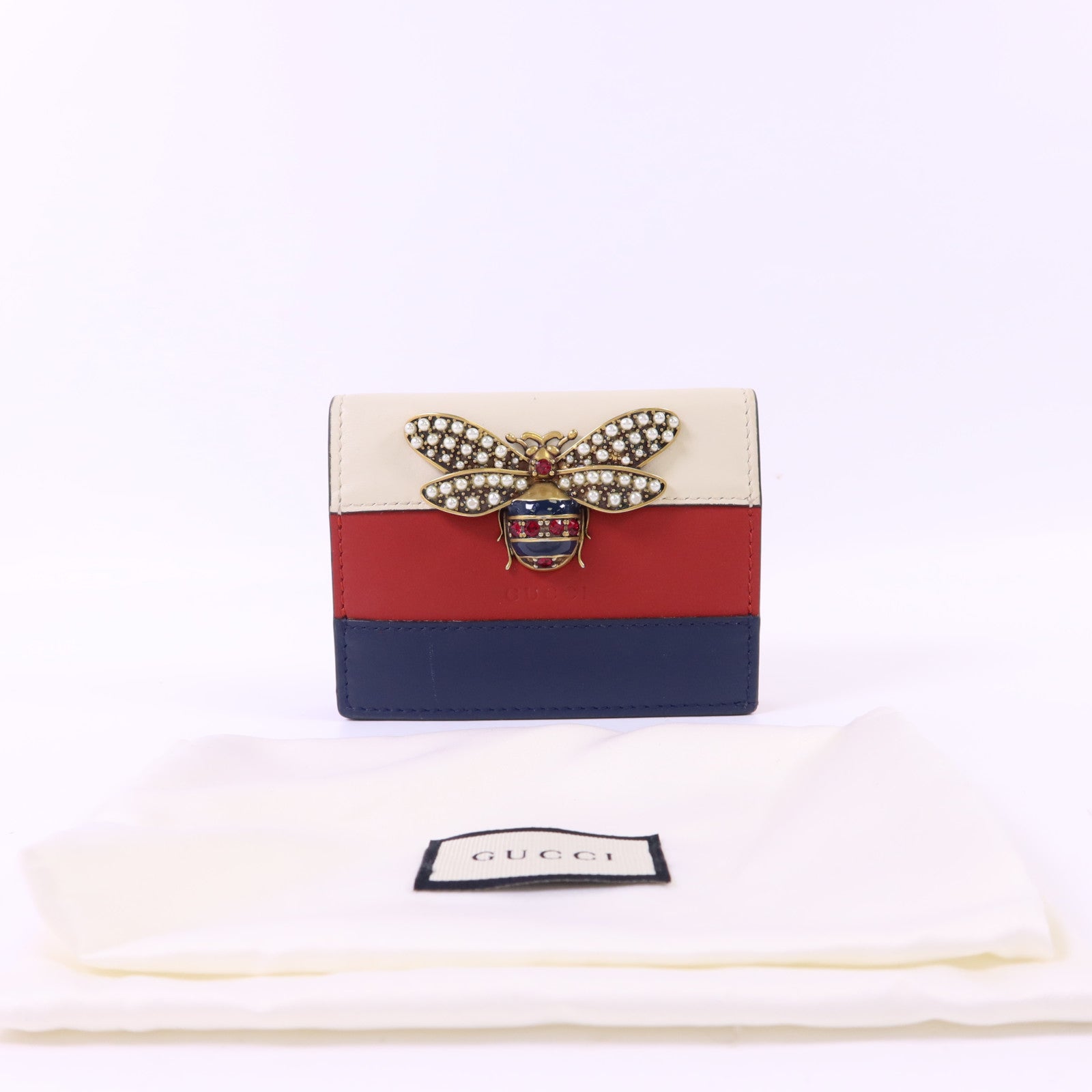 GUCCI 牛皮皮革Queen Margaret金扣錢包