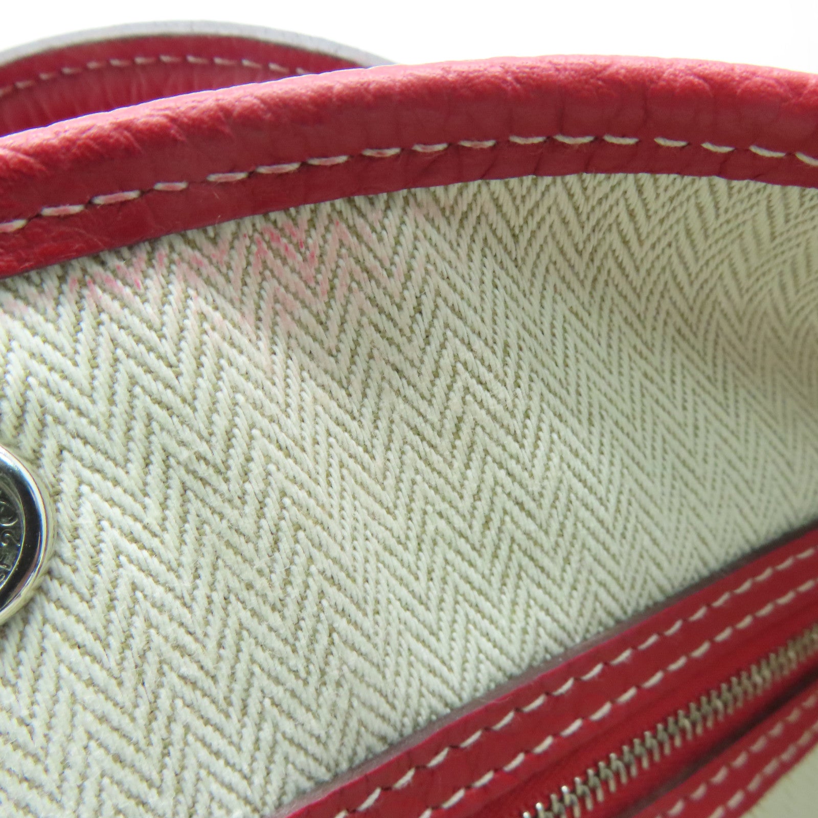 HERMES Country Leather Garden Party PM Silver Buckle Handle Bag Red