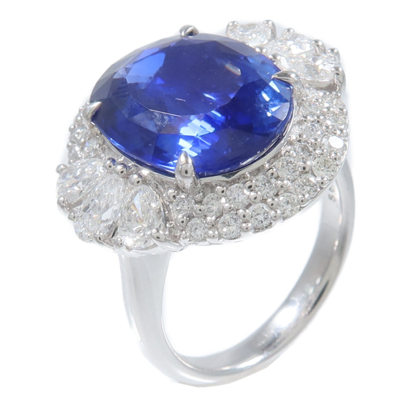 JEWELRY PT900鉑金Sapphire Diamond Ring藍寶石/鑽石戒指