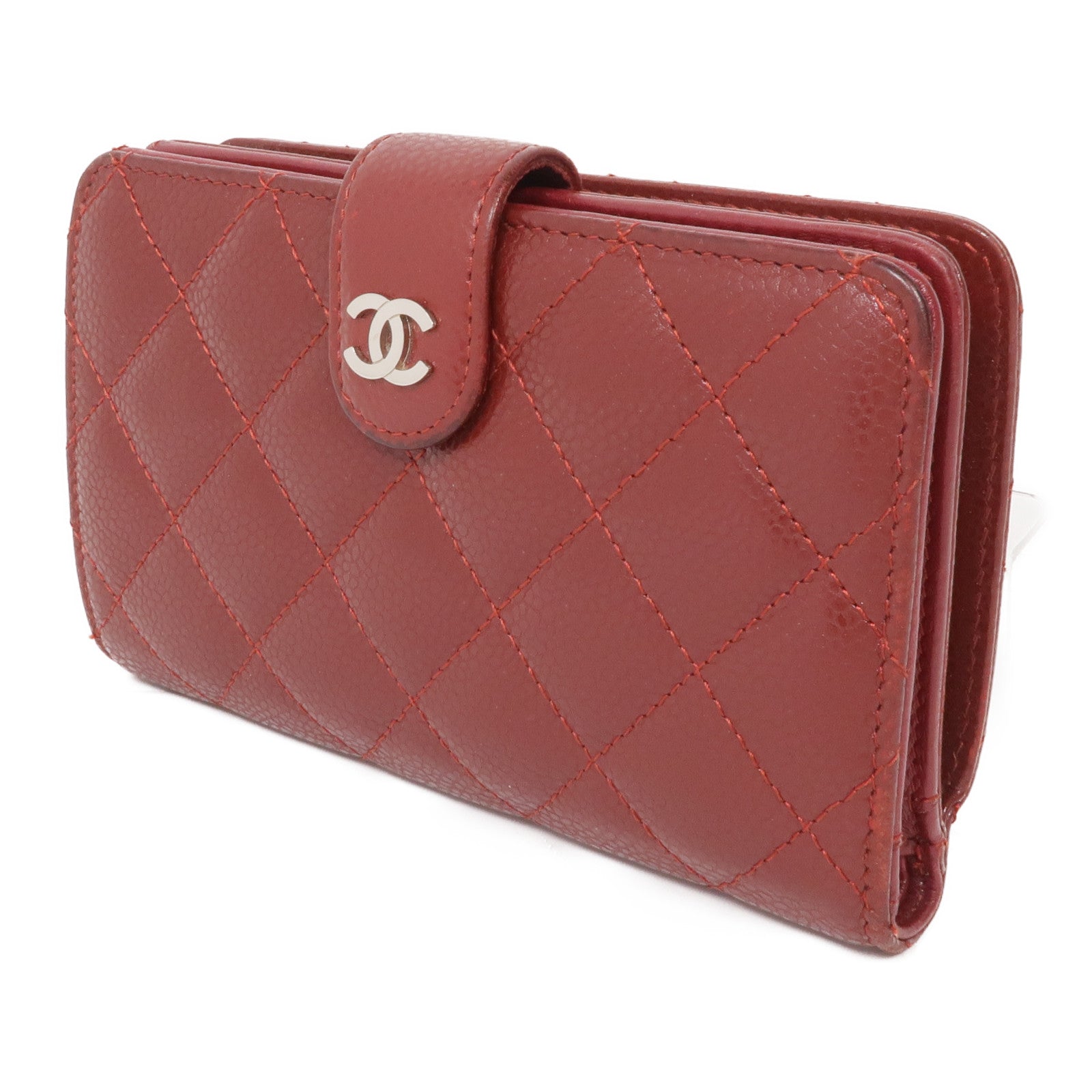 CHANEL 牛皮皮革Wallet銀扣錢包