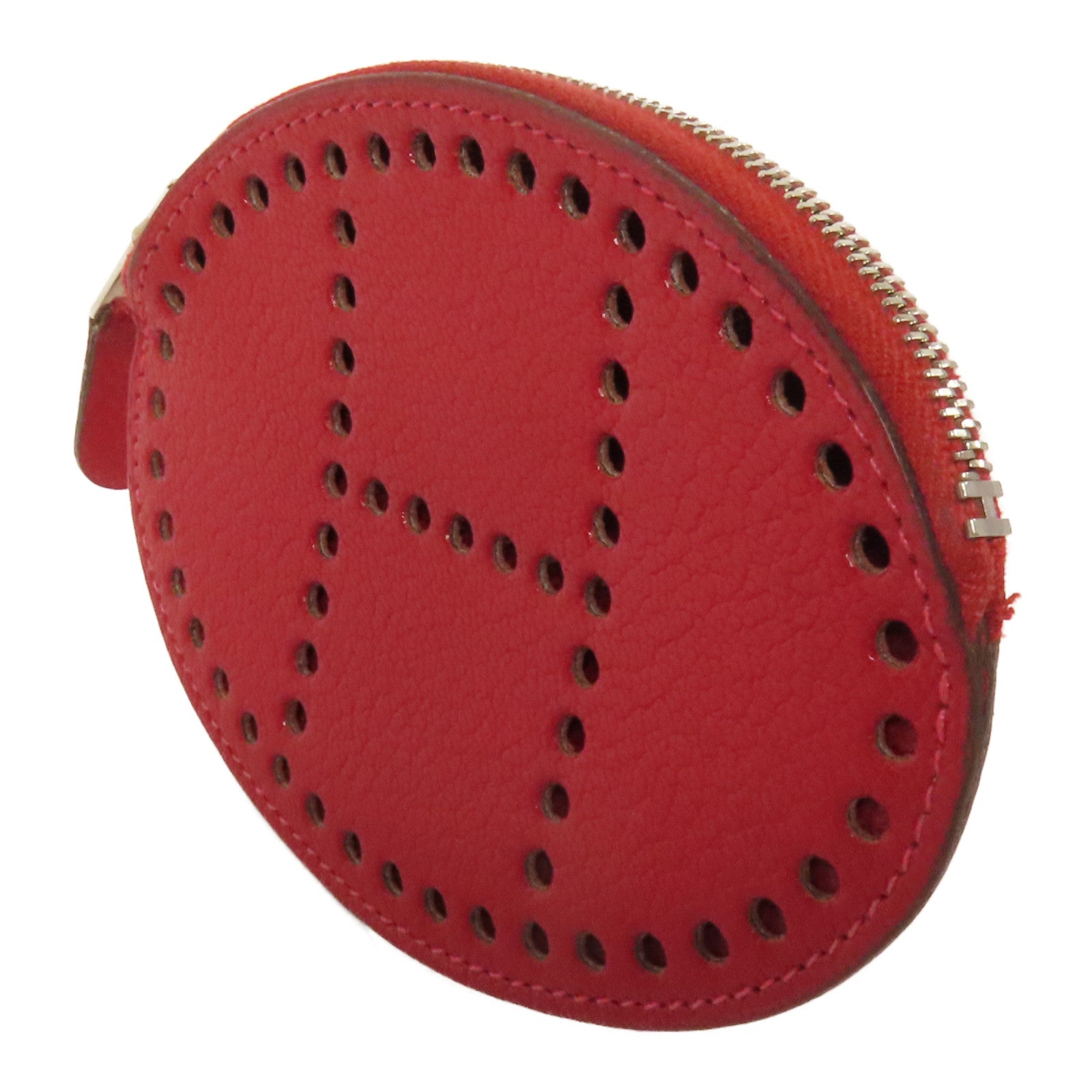 HERMES Chevre皮革Evelyne Coin Purse零錢包Red