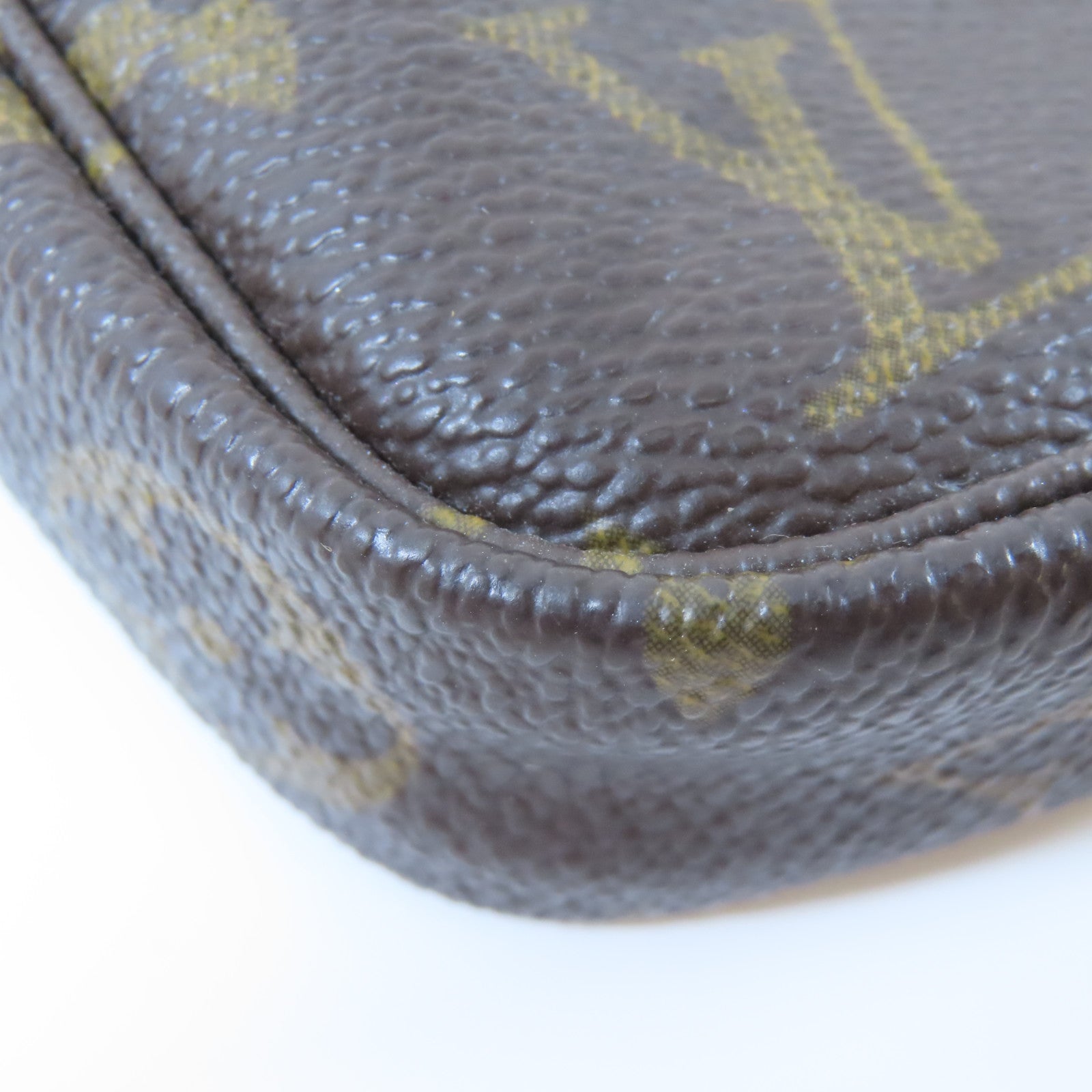 LOUIS VUITTON 【激減優惠】Monogram Pochette Accessories金扣手挽袋啡色