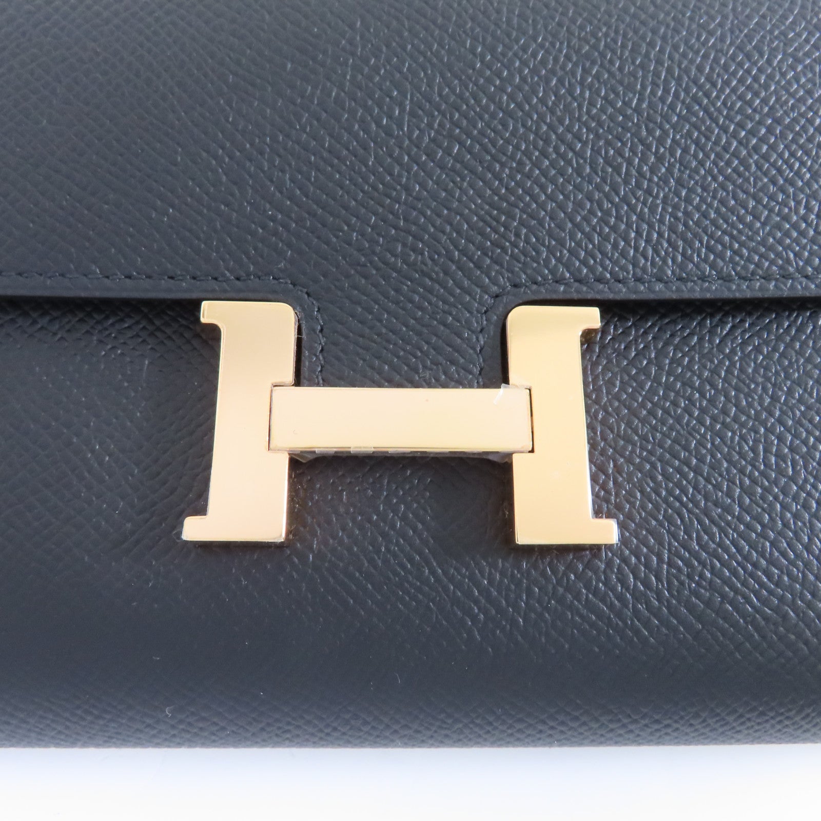 HERMES Epsom皮革Constance To Go金扣肩背袋黑色