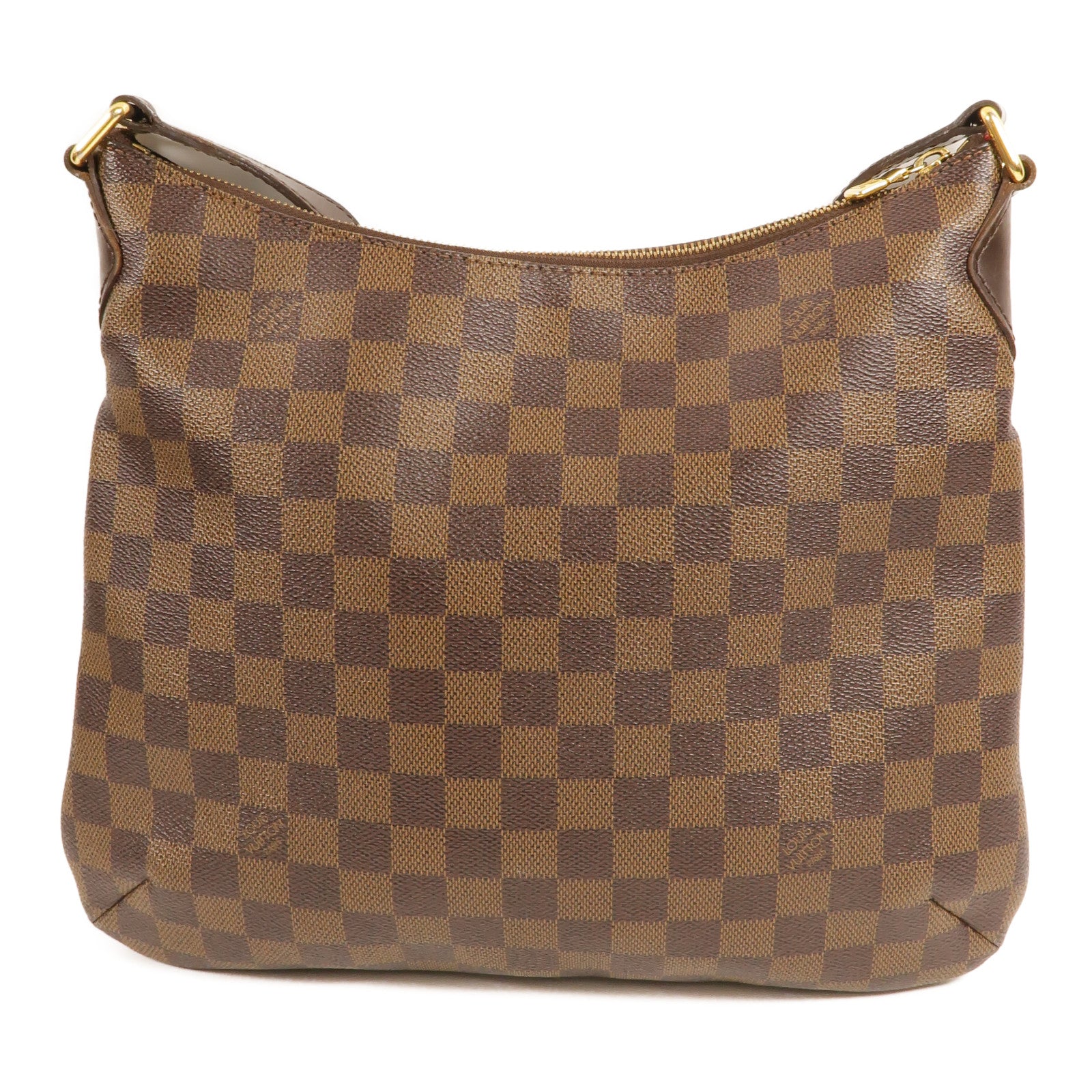 LOUIS VUITTON Damier Bloomsbury PM金扣肩背袋棕色