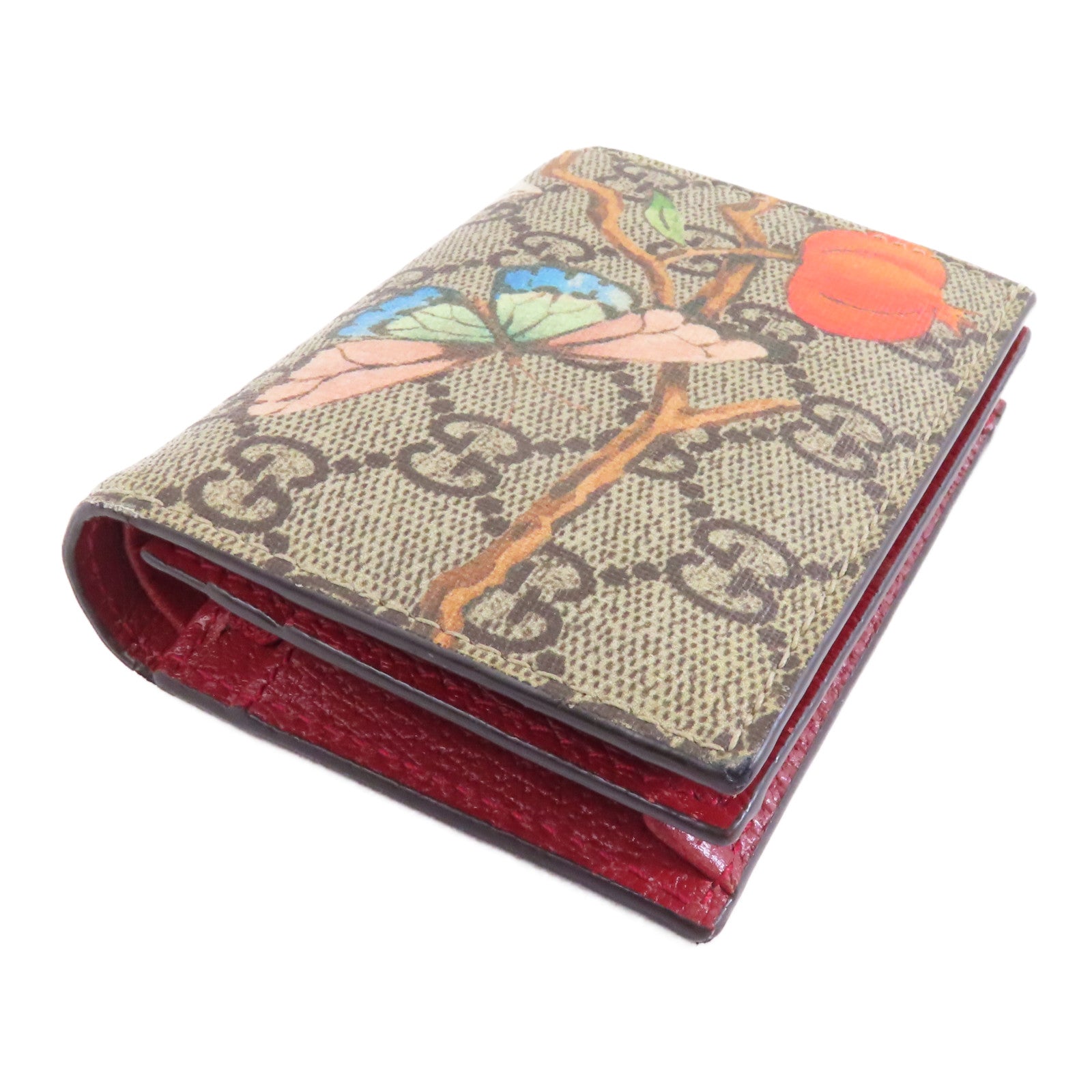 GUCCI 塗層帆布Wallet金扣錢包棕色