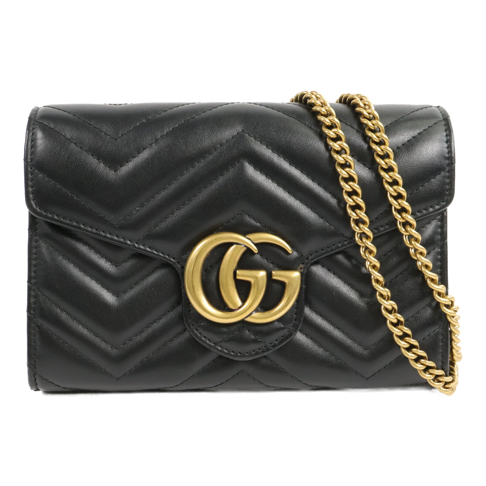 GUCCI 牛皮皮革GG Marmont Shoulder Bag鏈帶肩背袋