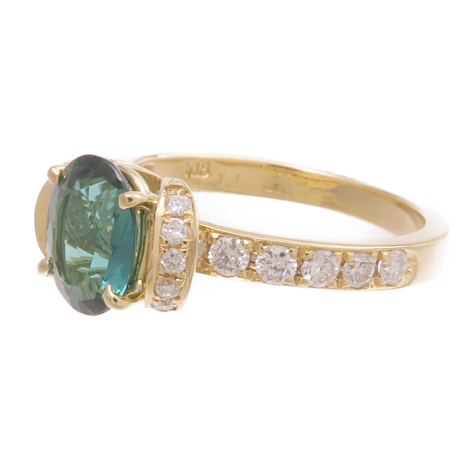 JEWELRY 18K黃金Tourmaline Diamond Ring電氣石/鑽石戒指US#5.75