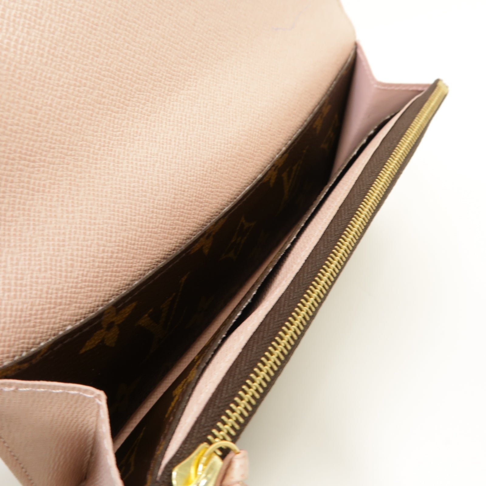 LOUIS VUITTON Monogram Emilie Wallet金扣長錢包啡色