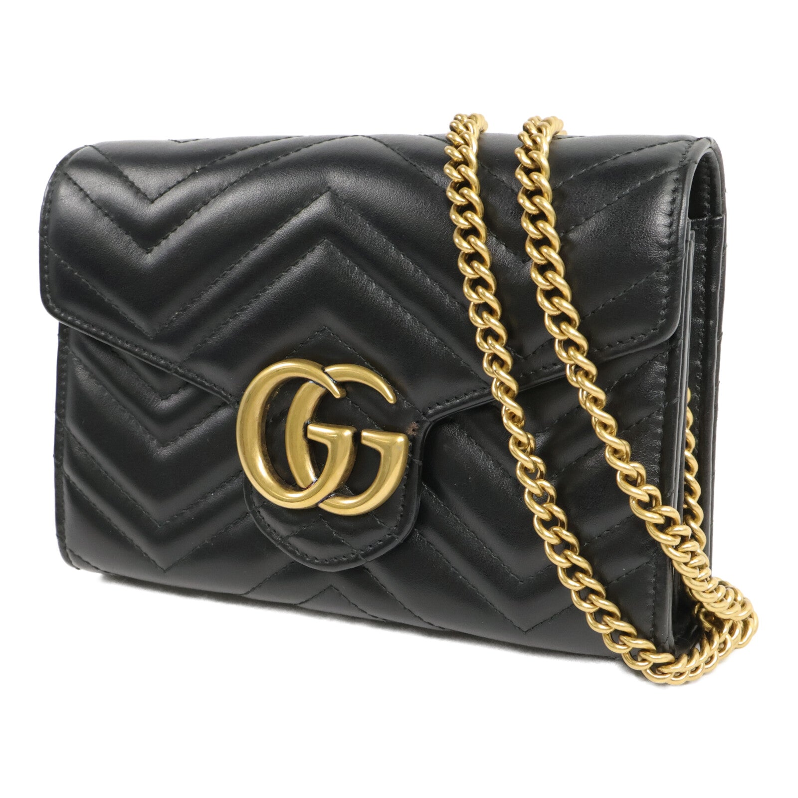 GUCCI 牛皮皮革GG Marmont Shoulder Bag鏈帶肩背袋