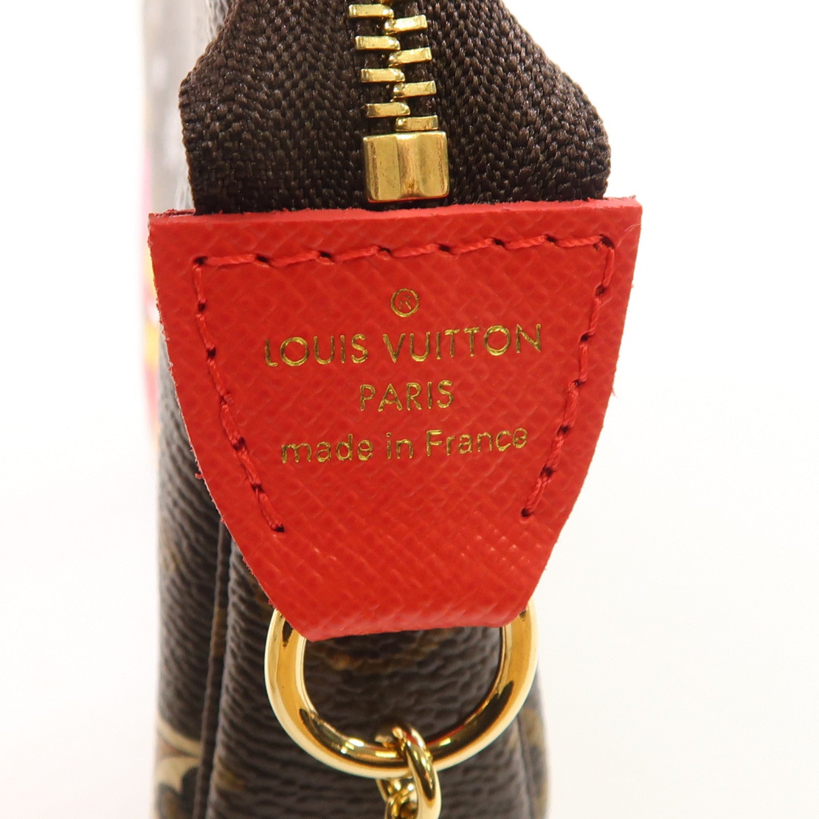 LOUIS VUITTON Monogram Mini Pochette Accessoires金扣手挽袋啡色/彩色