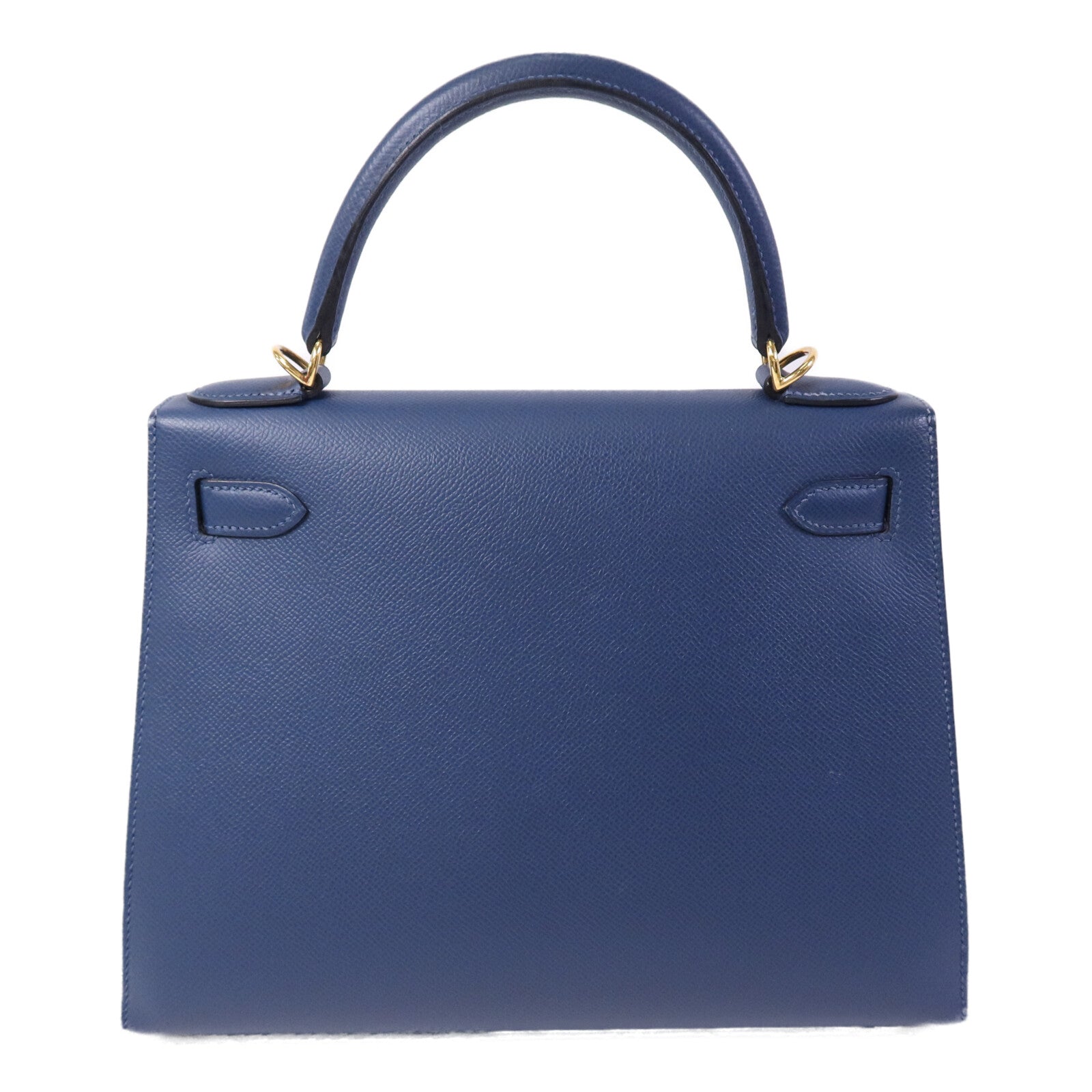 HERMES Epsom皮革Kelly 28金扣手挽肩背兩用袋Deep Bleu