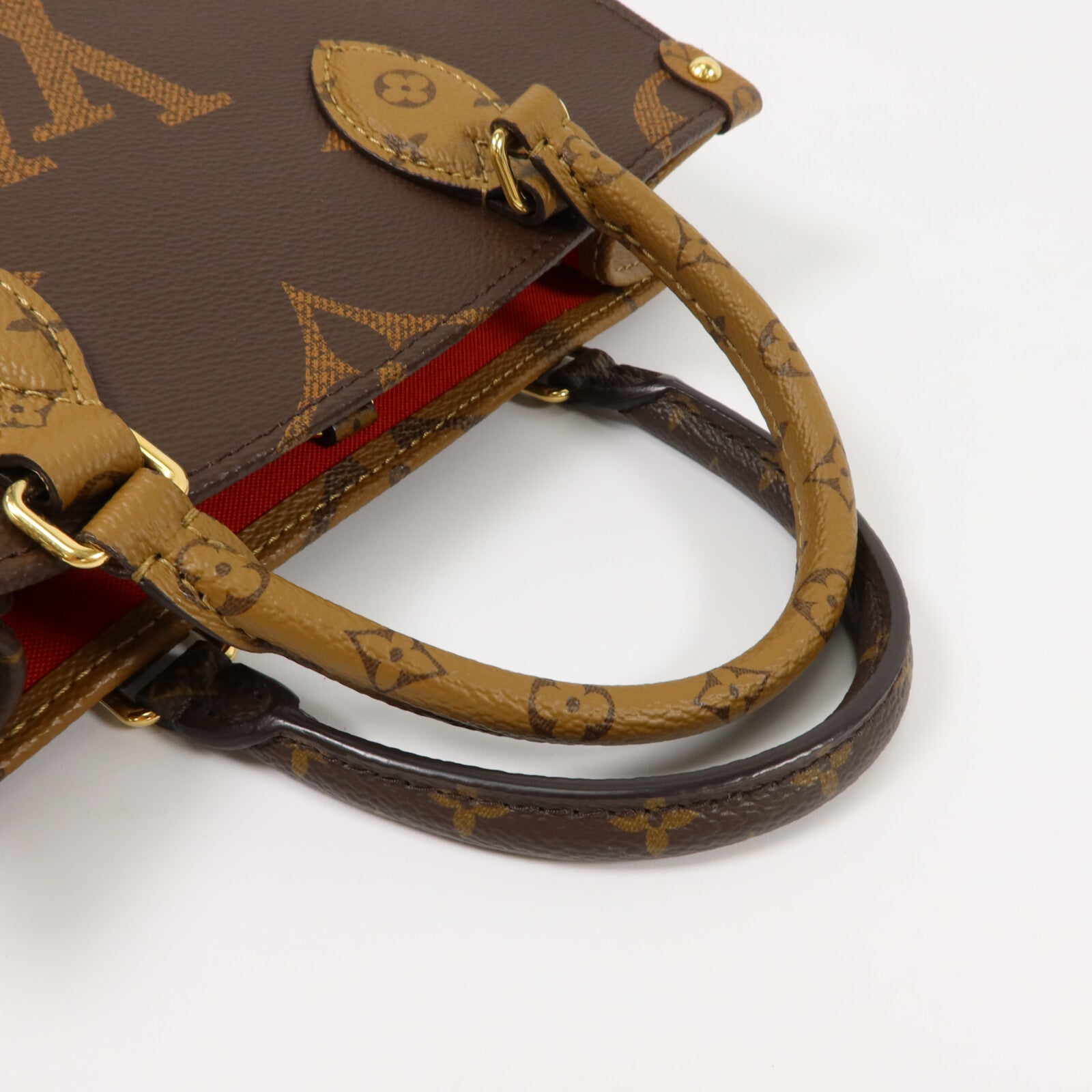 LOUIS VUITTON Monogram Giant OnTheGo PM金扣手挽肩背兩用袋棕色