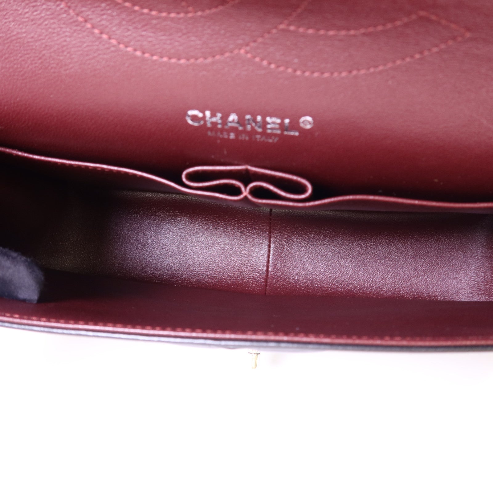 CHANEL 羊皮皮革Large Classic銀扣鏈帶手挽肩背兩用袋