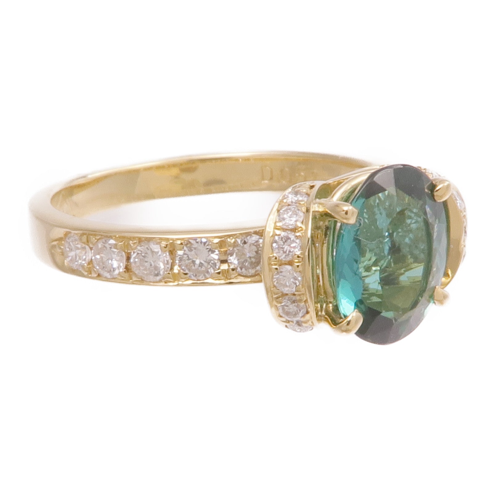 JEWELRY 18K黃金Tourmaline Diamond Ring電氣石/鑽石戒指US#5.75