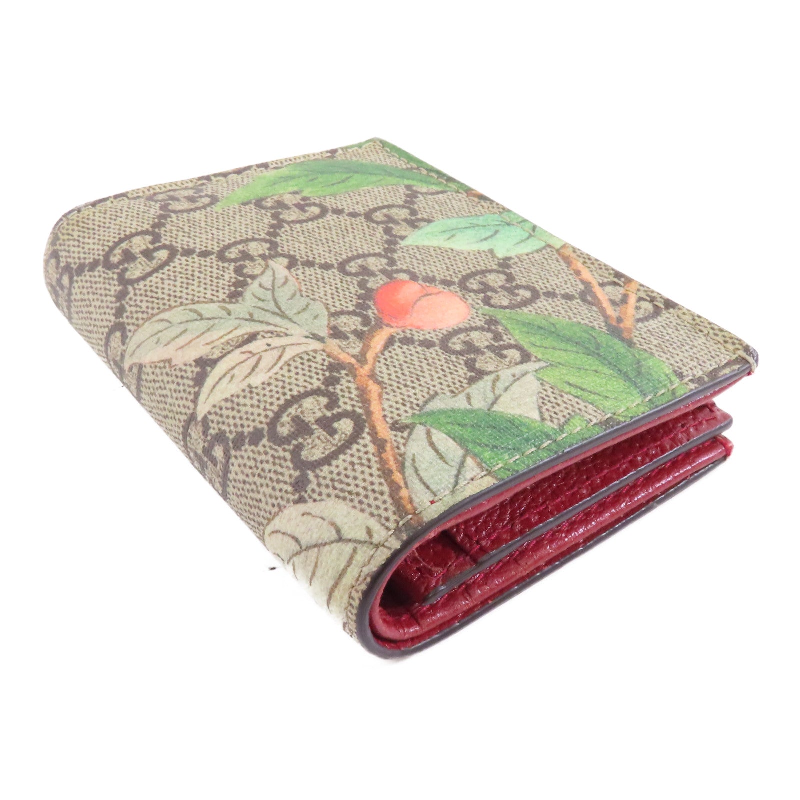GUCCI 塗層帆布Wallet金扣錢包棕色
