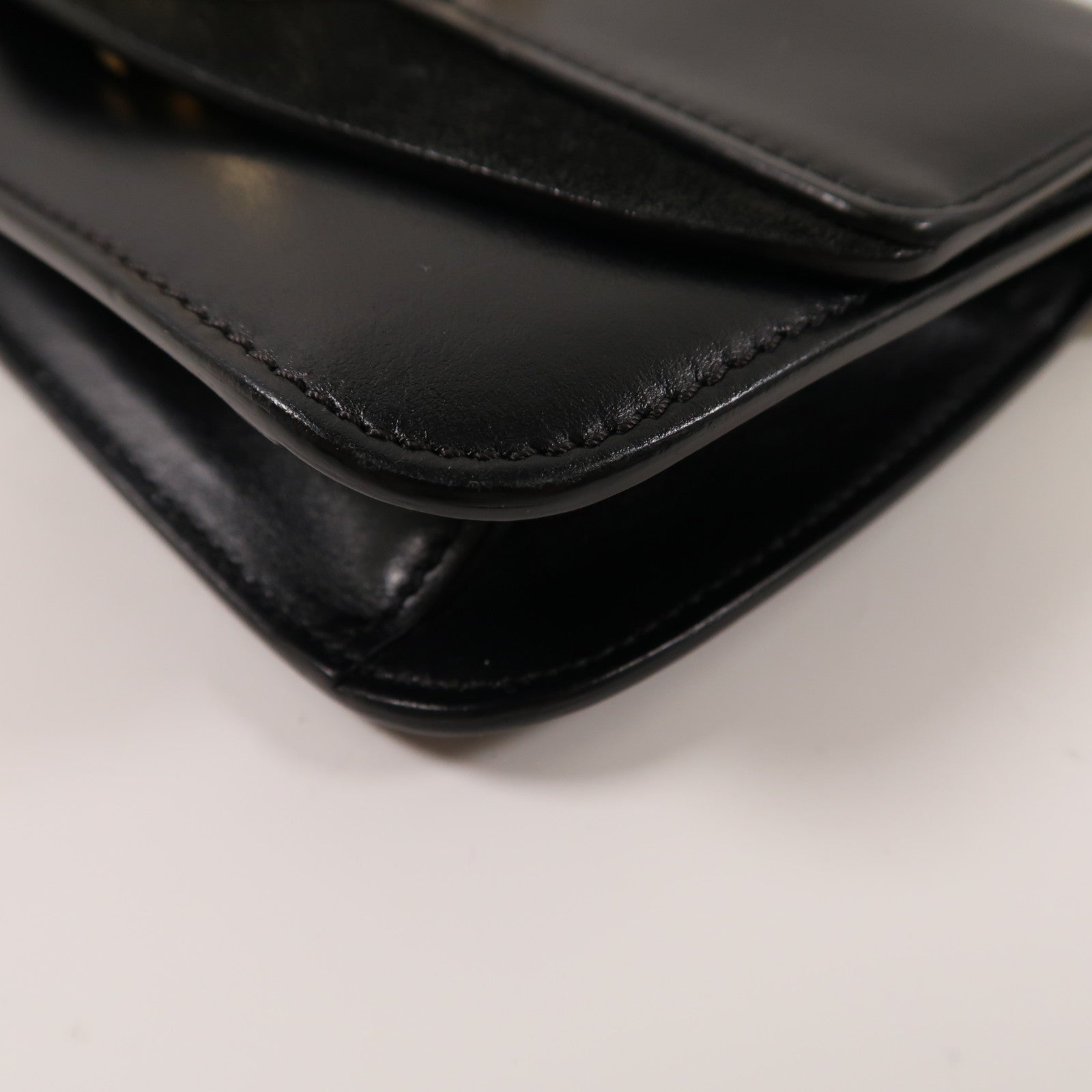 Chloe 牛皮皮革Shoulder Bag金扣鏈帶肩背袋黑色
