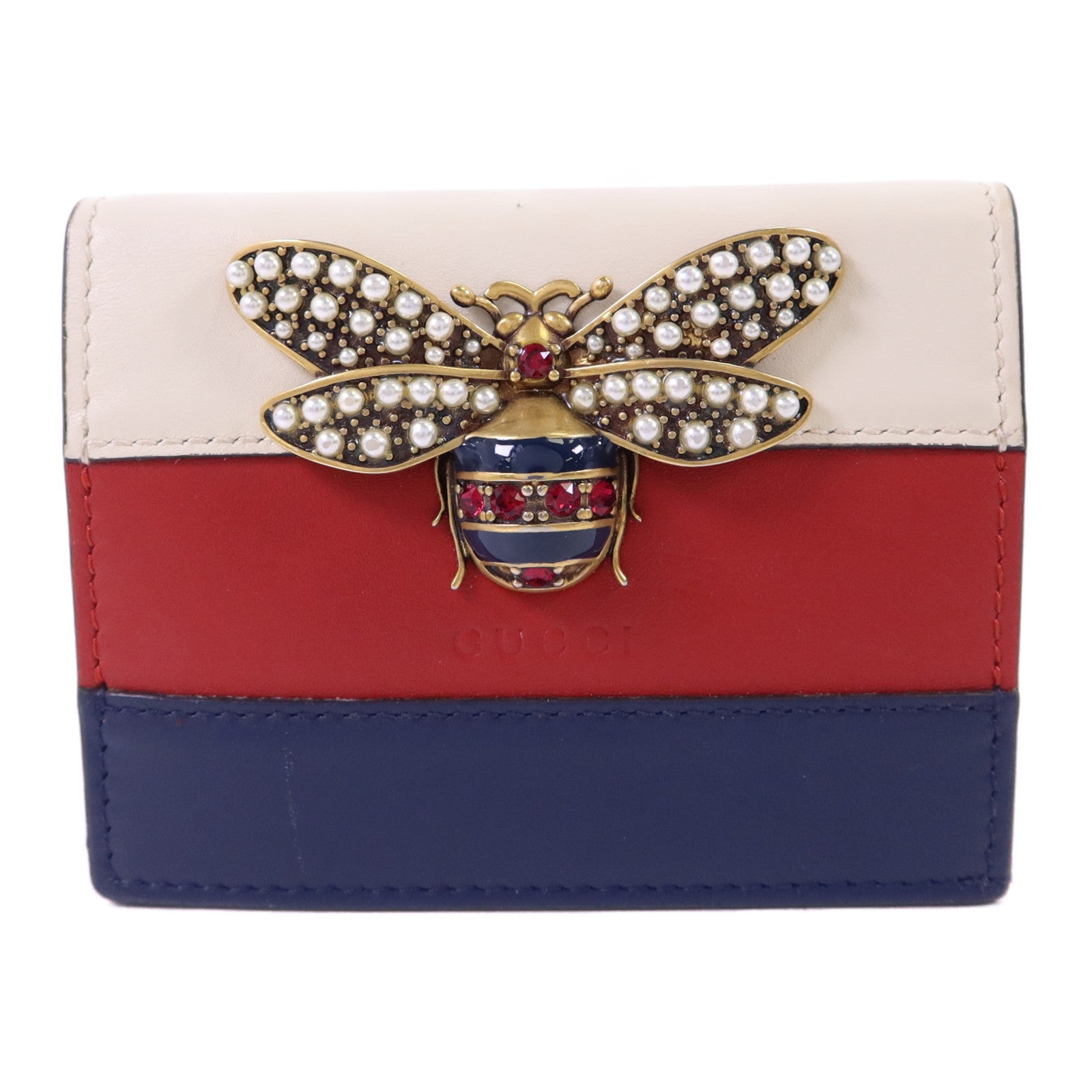 GUCCI 牛皮皮革Queen Margaret金扣錢包