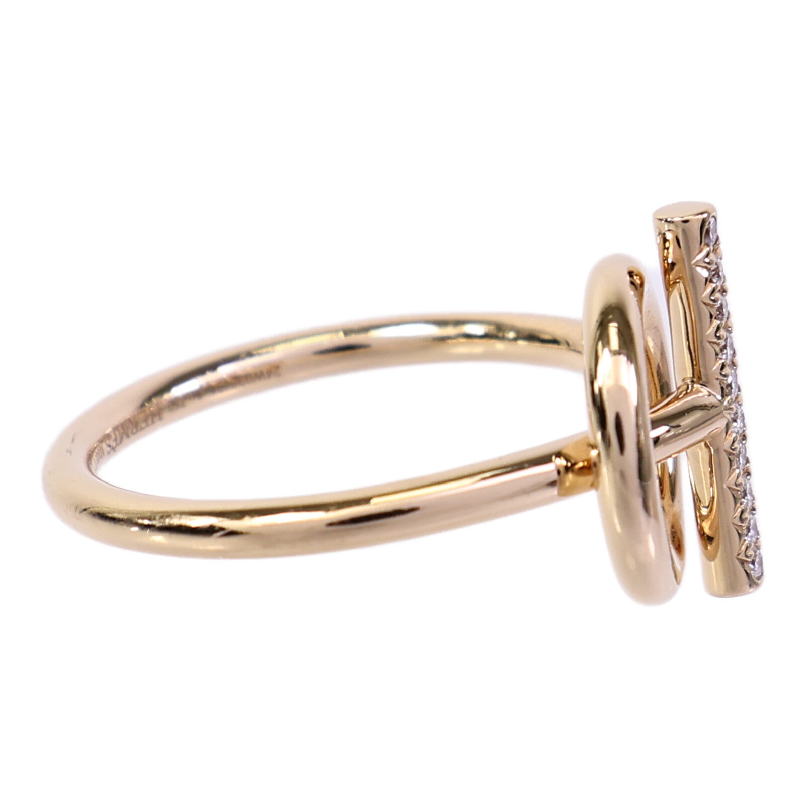 HERMES 18K玫瑰金Echappee Ring鑽石戒指