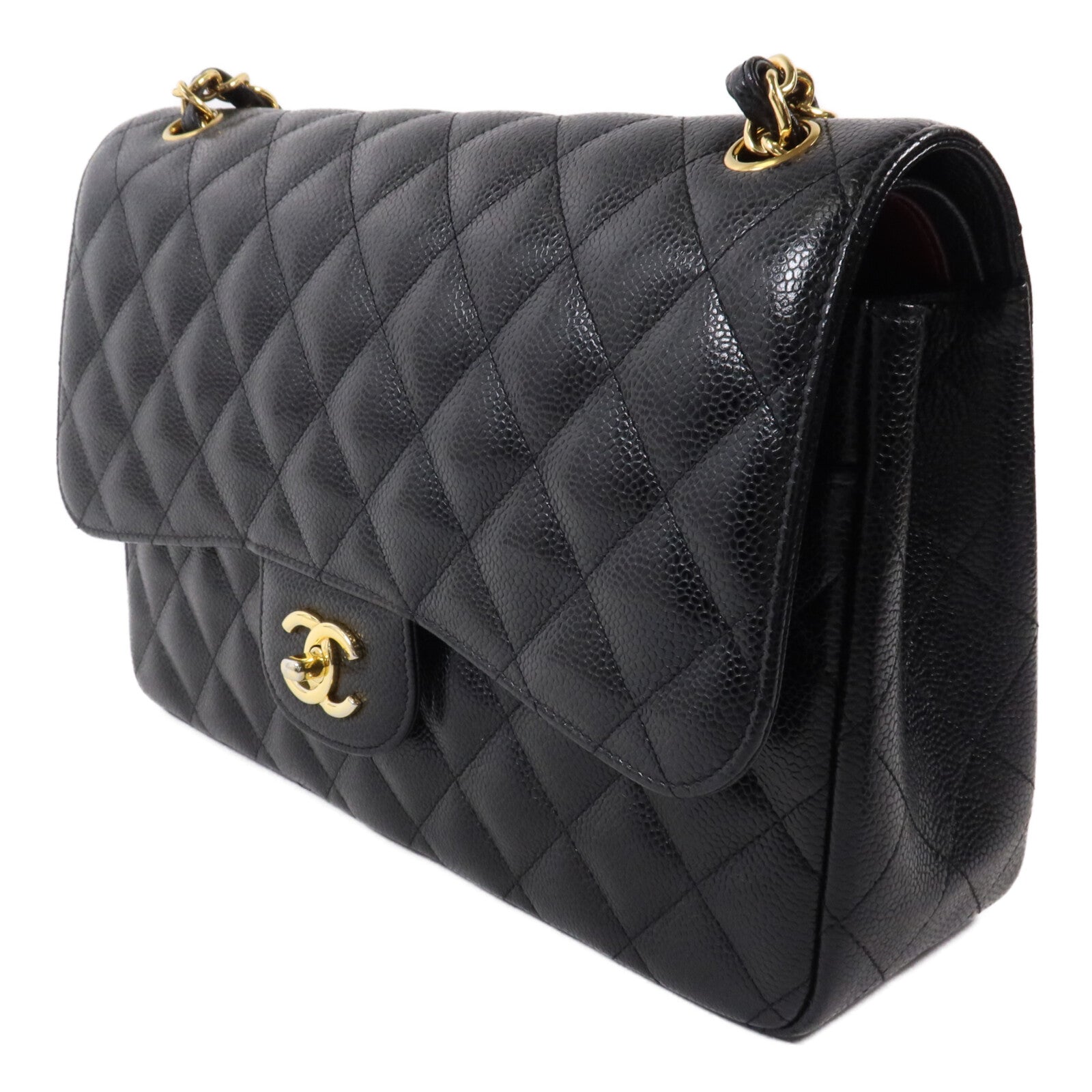 CHANEL 牛皮皮革Large Classic鏈帶肩背袋