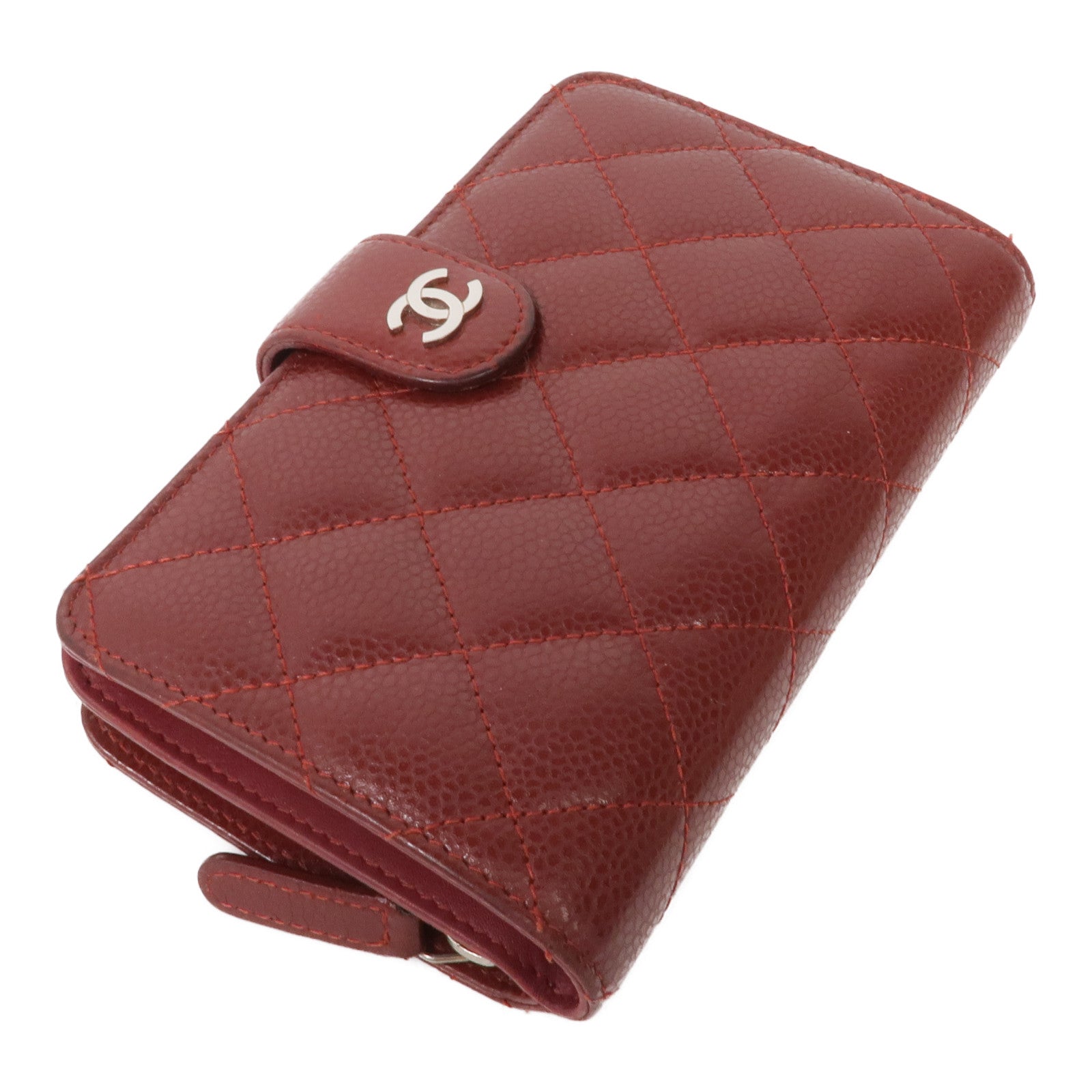 CHANEL 牛皮皮革Wallet銀扣錢包