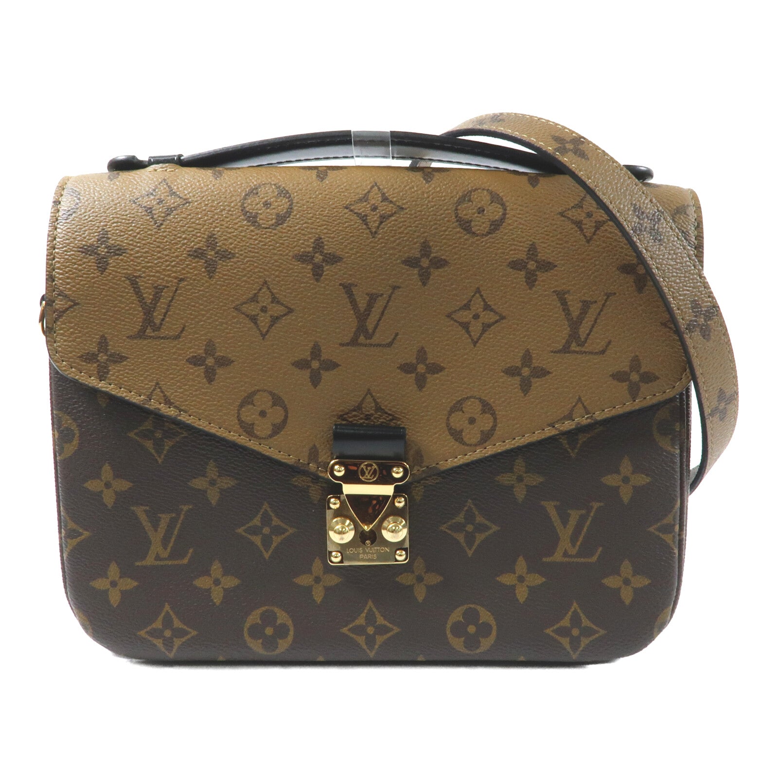 LOUIS VUITTON Monogram Reverse Pochette Metis金扣手挽肩背兩用袋