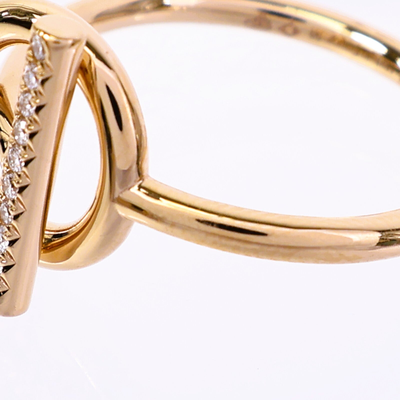 HERMES 18K玫瑰金Echappee Ring鑽石戒指