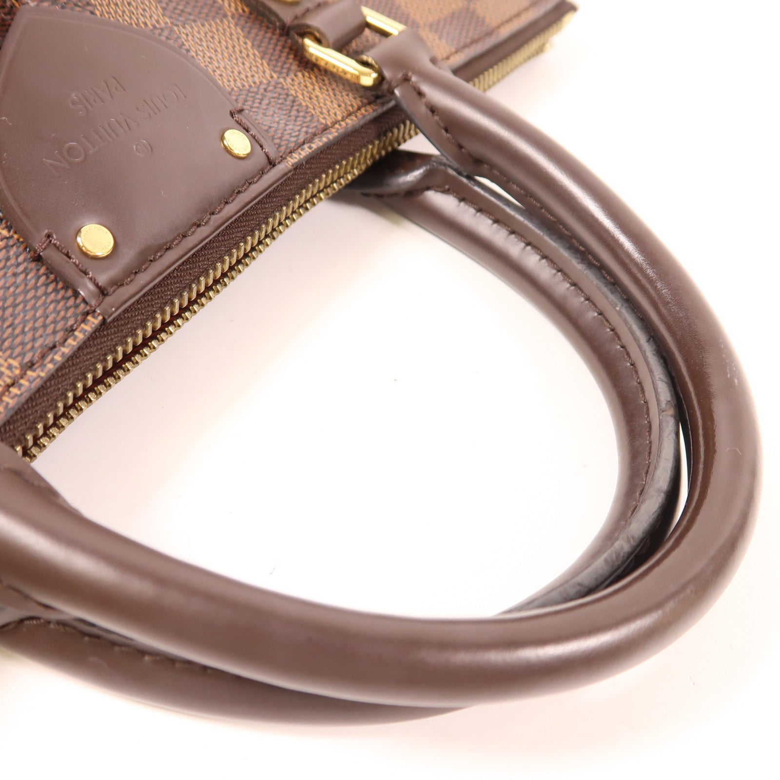 LOUIS VUITTON Damier Siena Satchel PM金扣手挽袋棕色