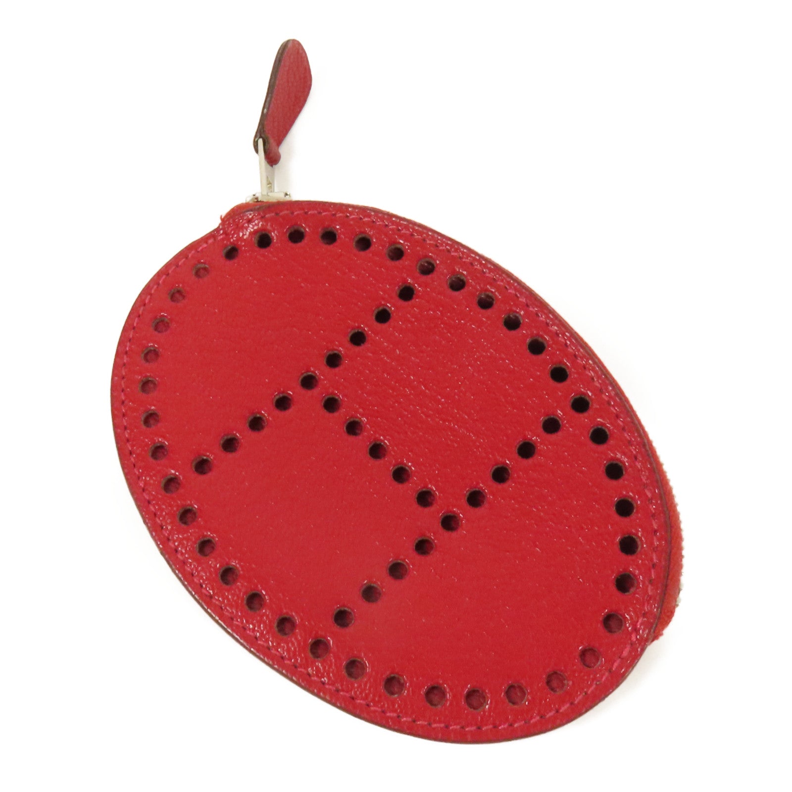 HERMES Chevre皮革Evelyne Coin Purse零錢包Red