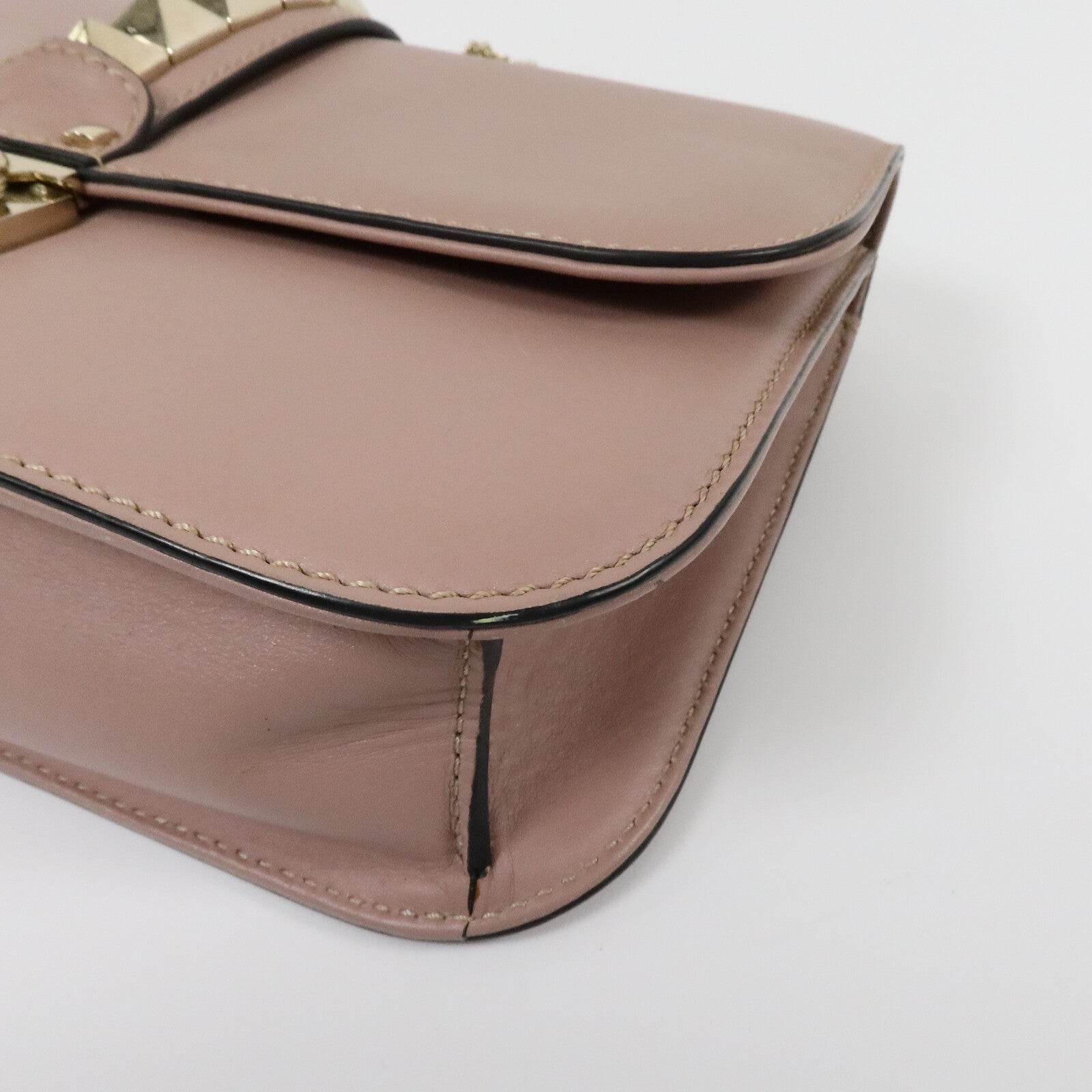 Valentino 牛皮皮革Garavani Glam Lock鏈帶手挽肩背兩用袋