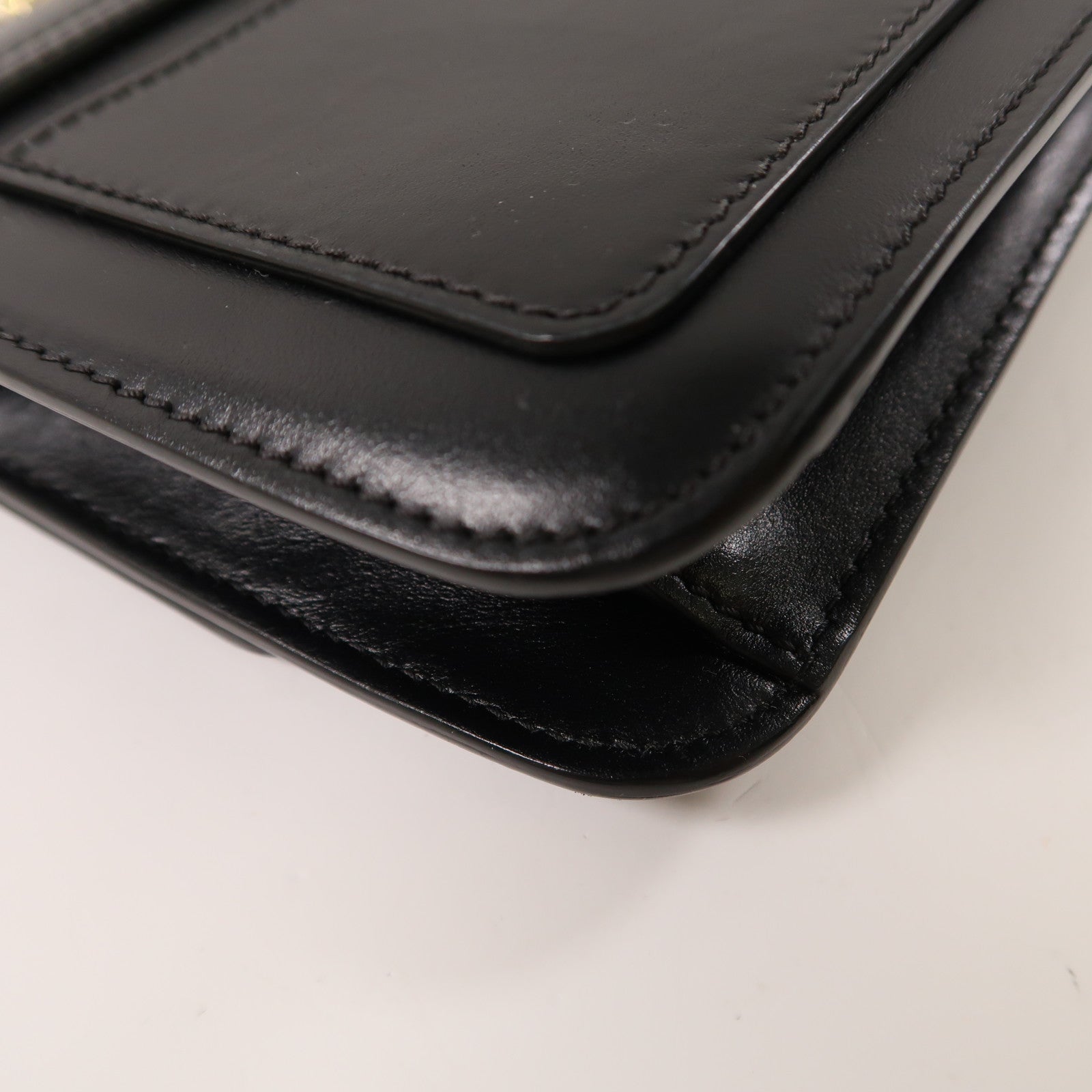 Chloe 牛皮皮革Shoulder Bag金扣鏈帶肩背袋黑色