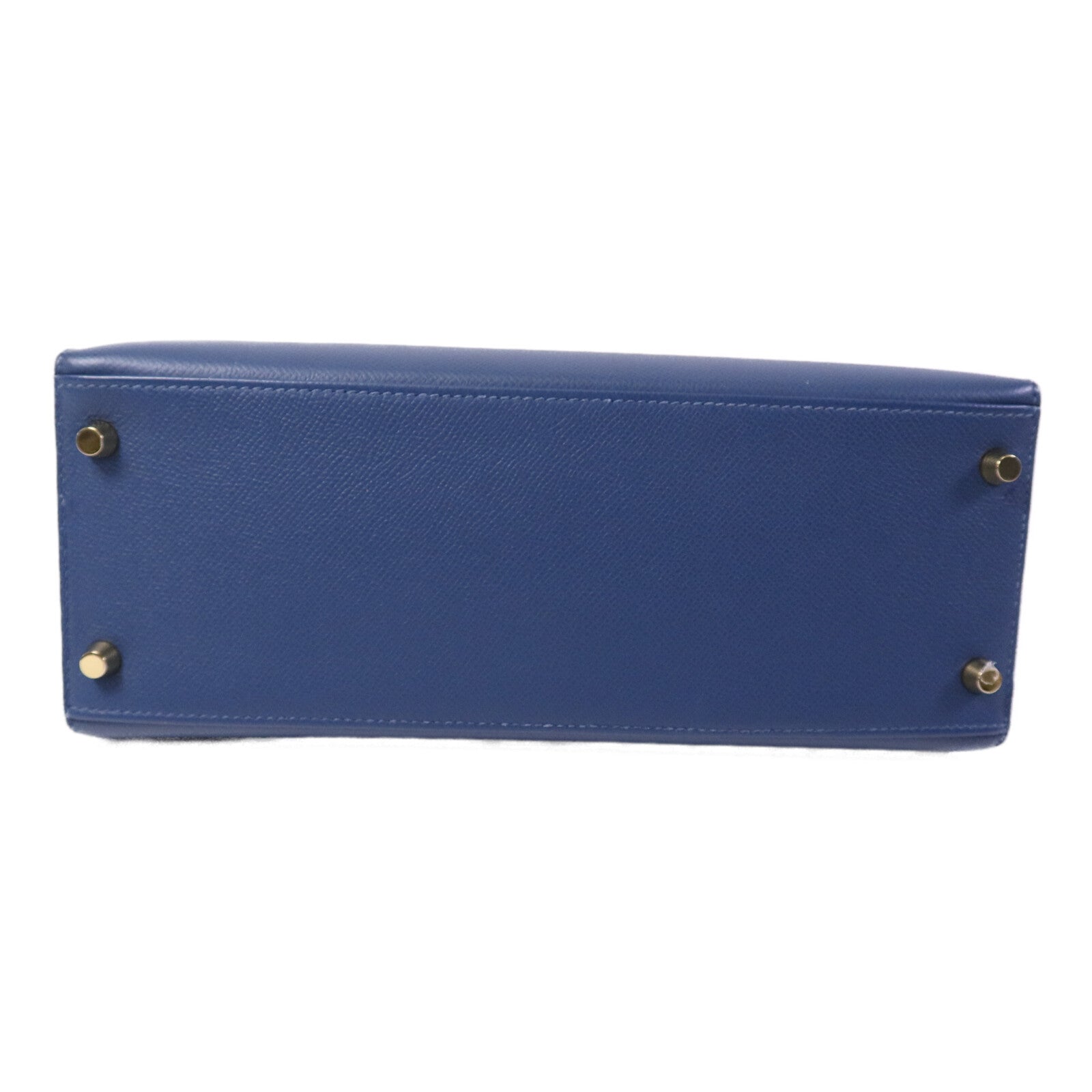 HERMES Epsom皮革Kelly 28金扣手挽肩背兩用袋Deep Bleu