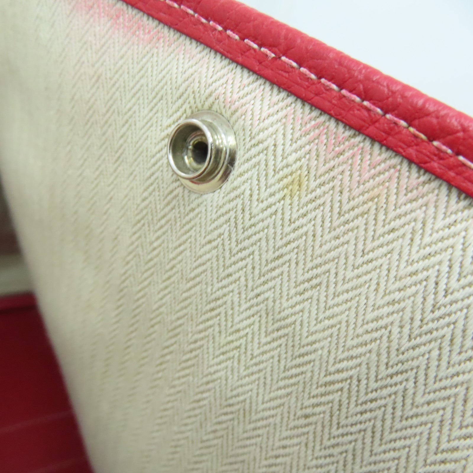 HERMES Country Leather Garden Party PM Silver Buckle Handle Bag Red