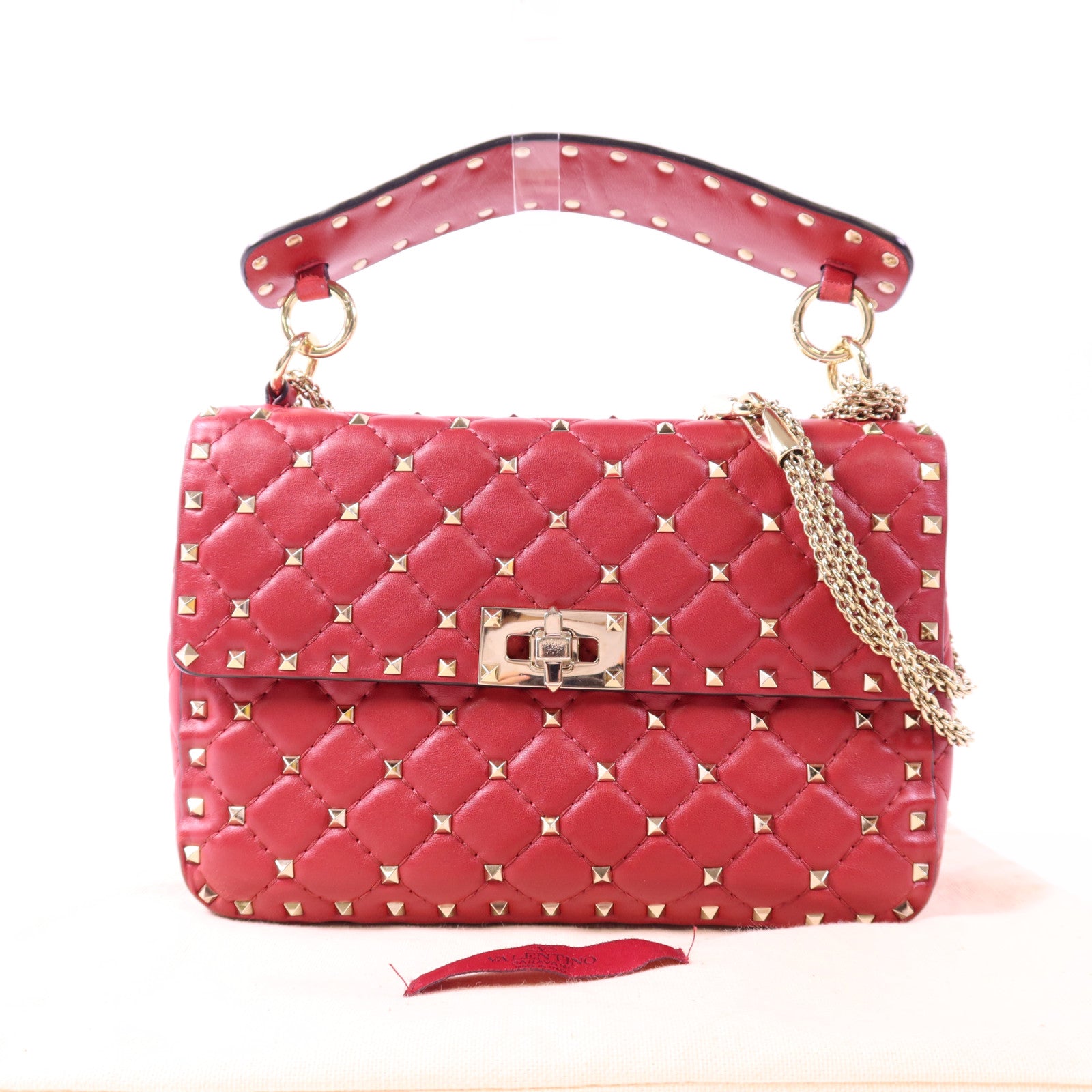 Valentino 牛皮皮革Garavani Rockstud金扣手挽肩背兩用袋