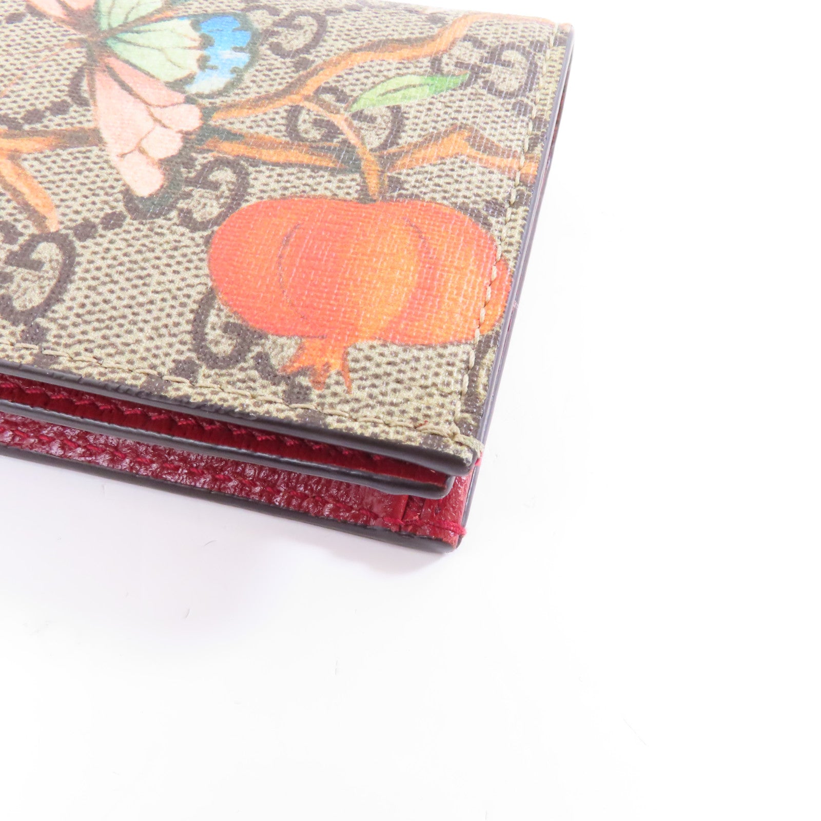 GUCCI 塗層帆布Wallet金扣錢包棕色
