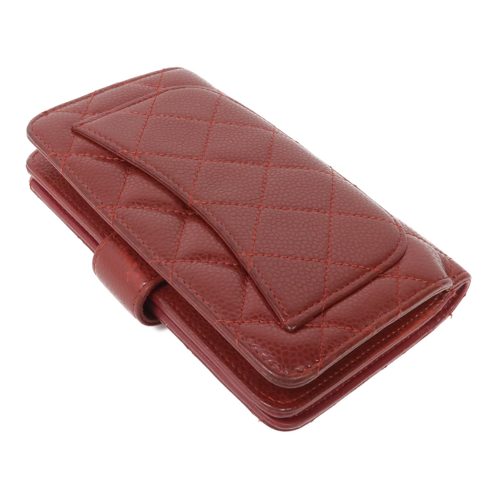 CHANEL 牛皮皮革Wallet銀扣錢包