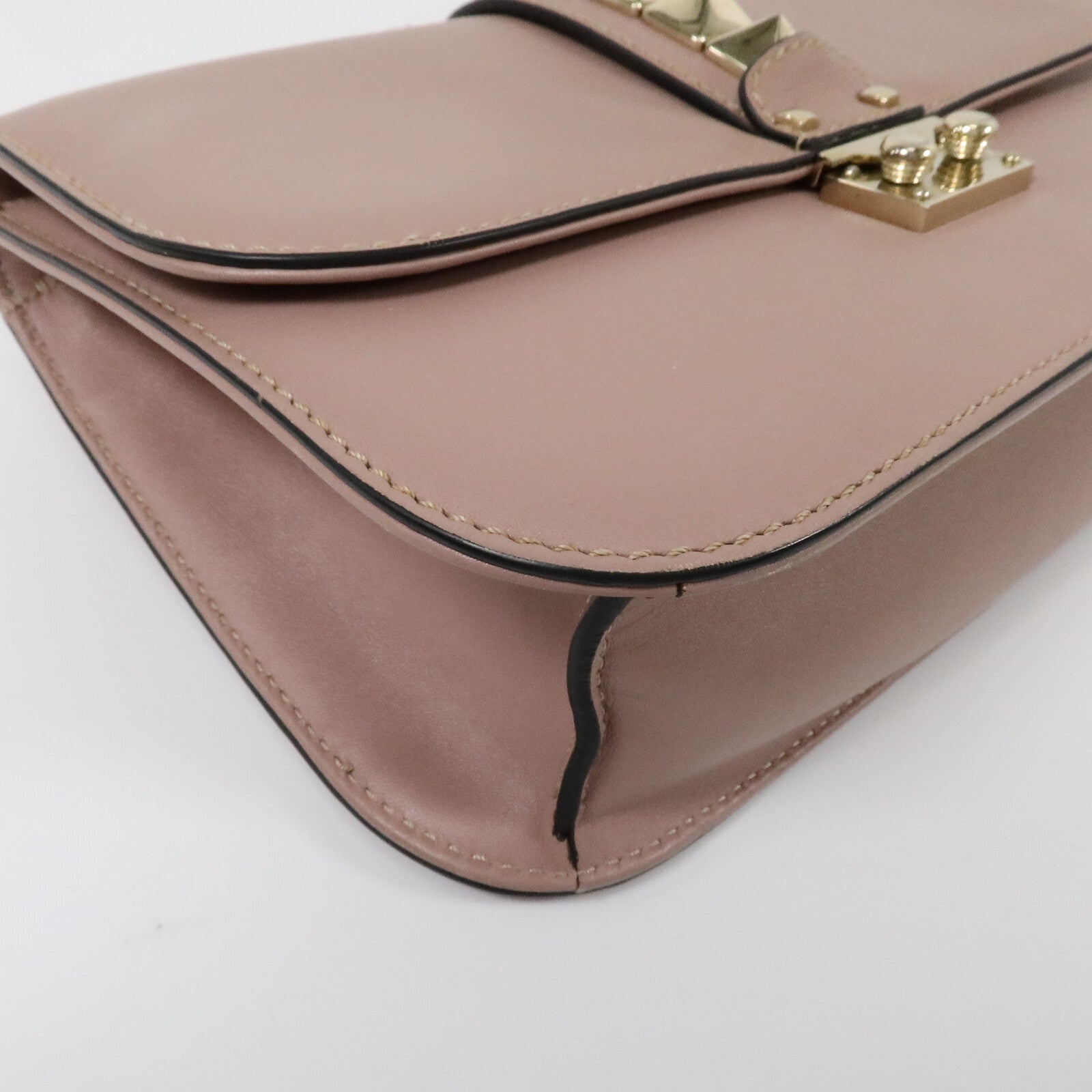 Valentino 牛皮皮革Garavani Glam Lock鏈帶手挽肩背兩用袋