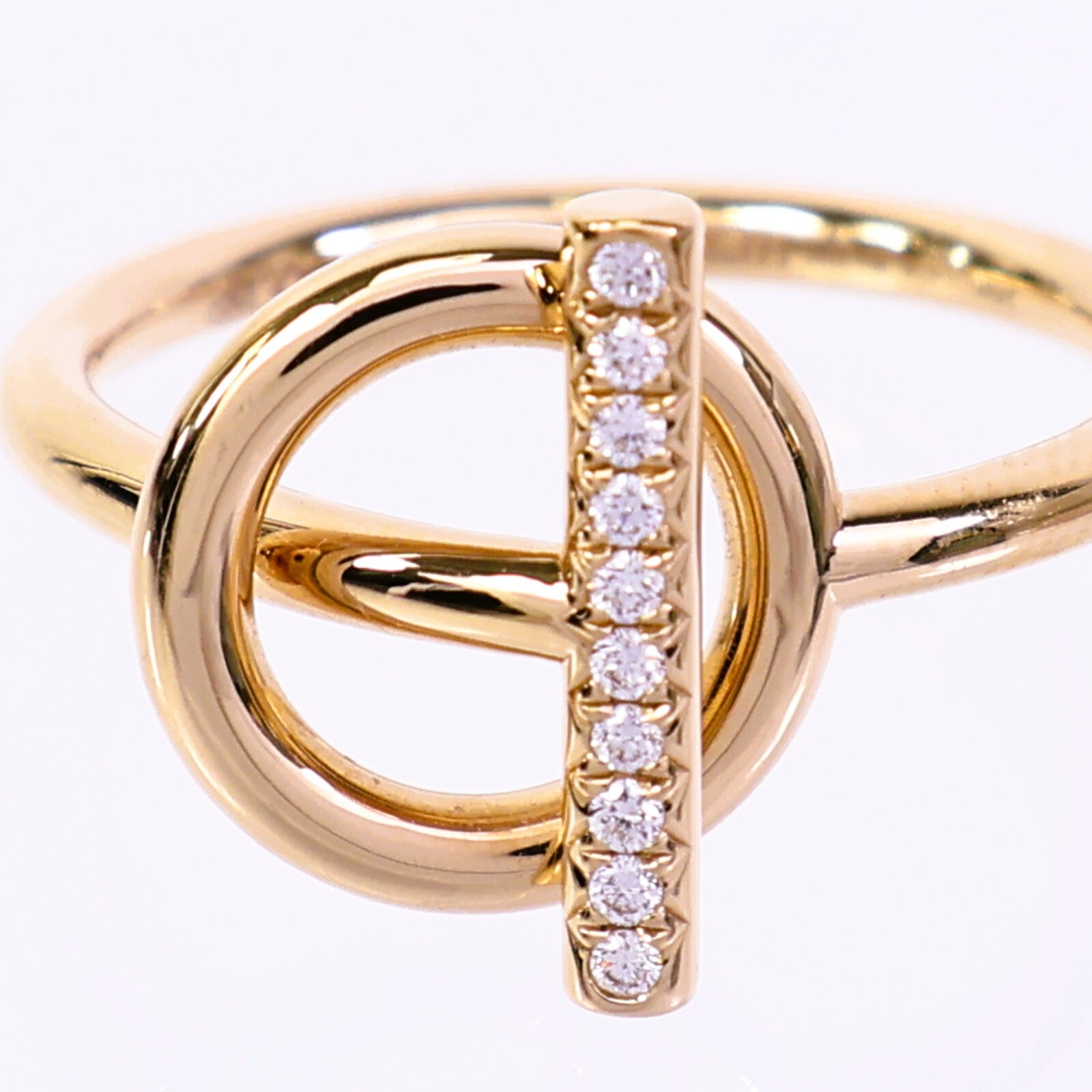 HERMES 18K玫瑰金Echappee Ring鑽石戒指