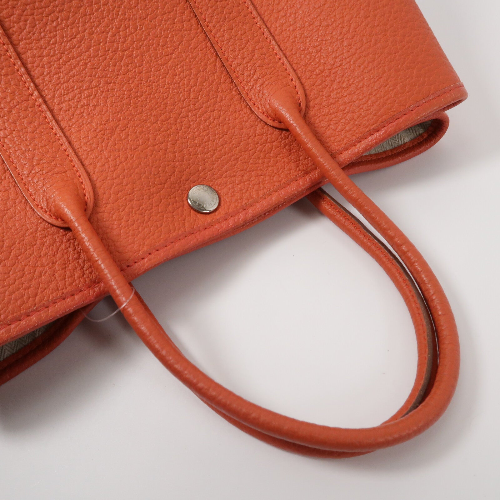 HERMES Negonda皮革Garden Party TPM手挽袋Orange