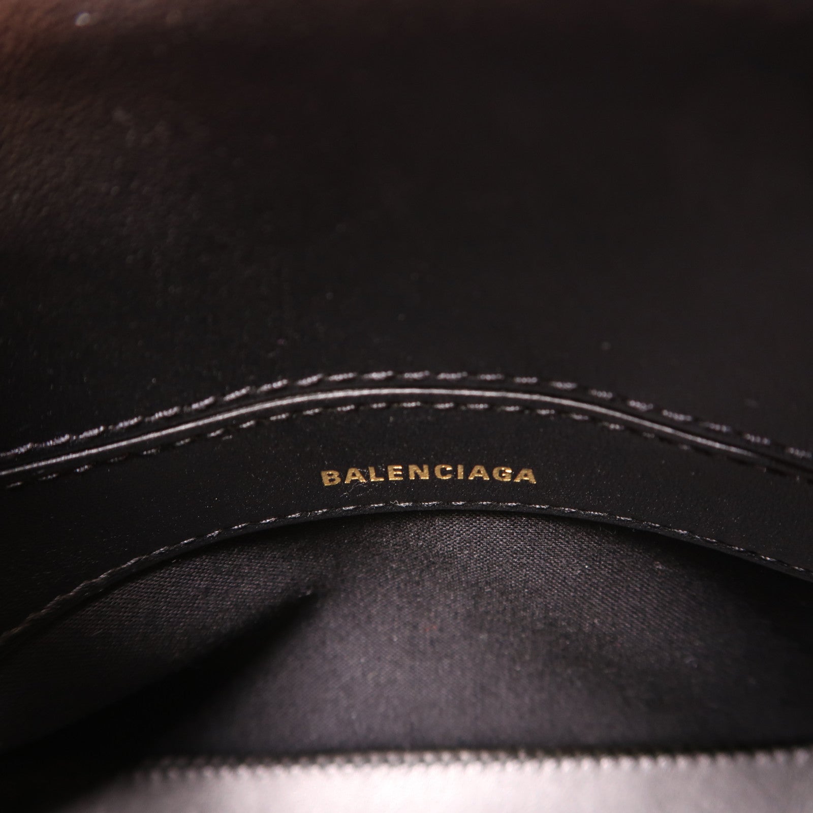 BALENCIAGA 牛皮皮革Ville銀扣手挽肩背兩用袋黑色