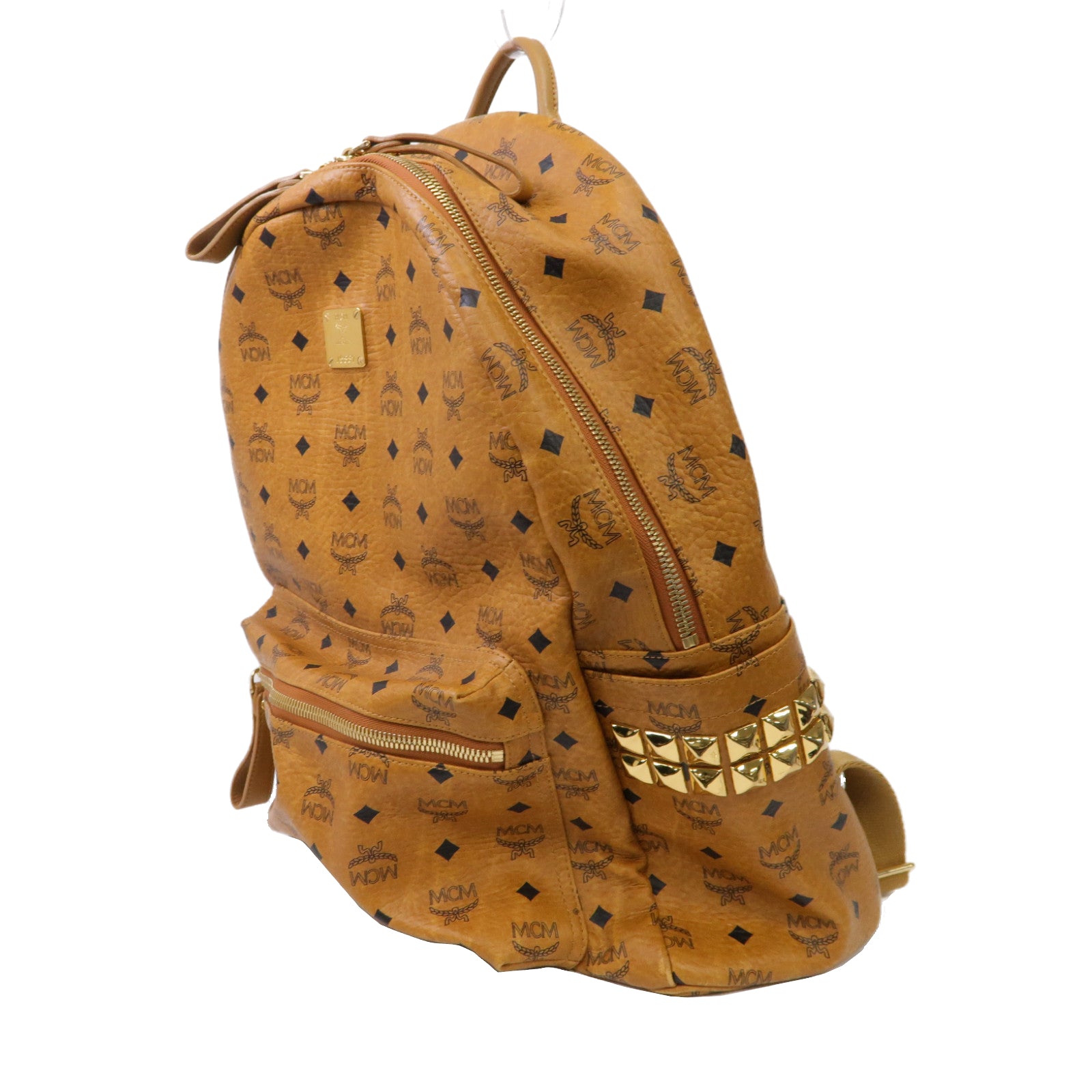 MCM 牛皮皮革Stark Side Studs Backpack金扣背包啡色