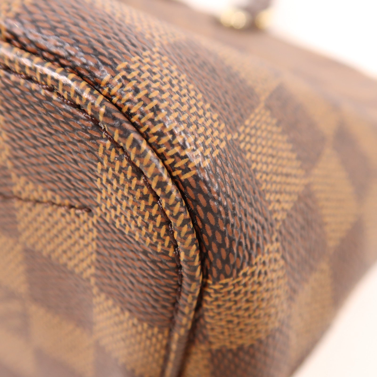 LOUIS VUITTON Damier Siena Satchel PM金扣手挽袋棕色