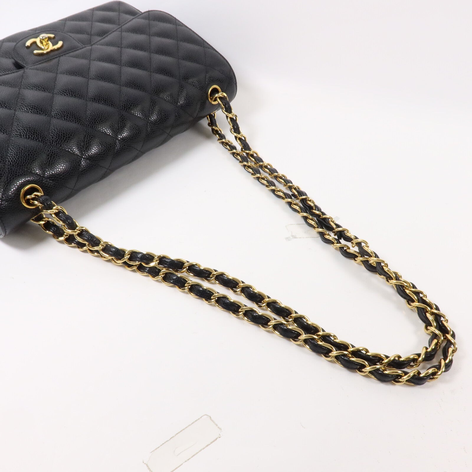 CHANEL 牛皮皮革Large Classic鏈帶肩背袋