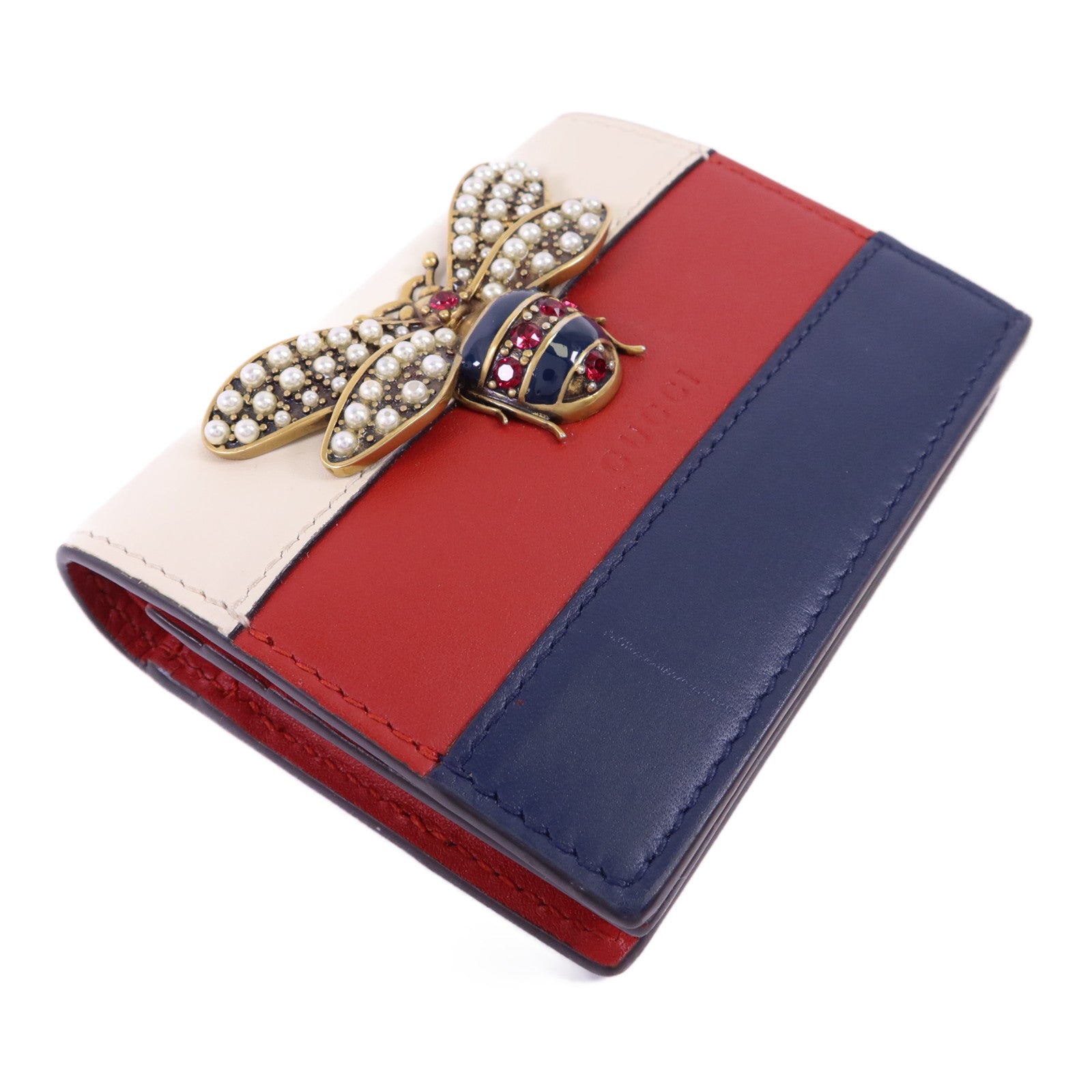 GUCCI 牛皮皮革Queen Margaret金扣錢包
