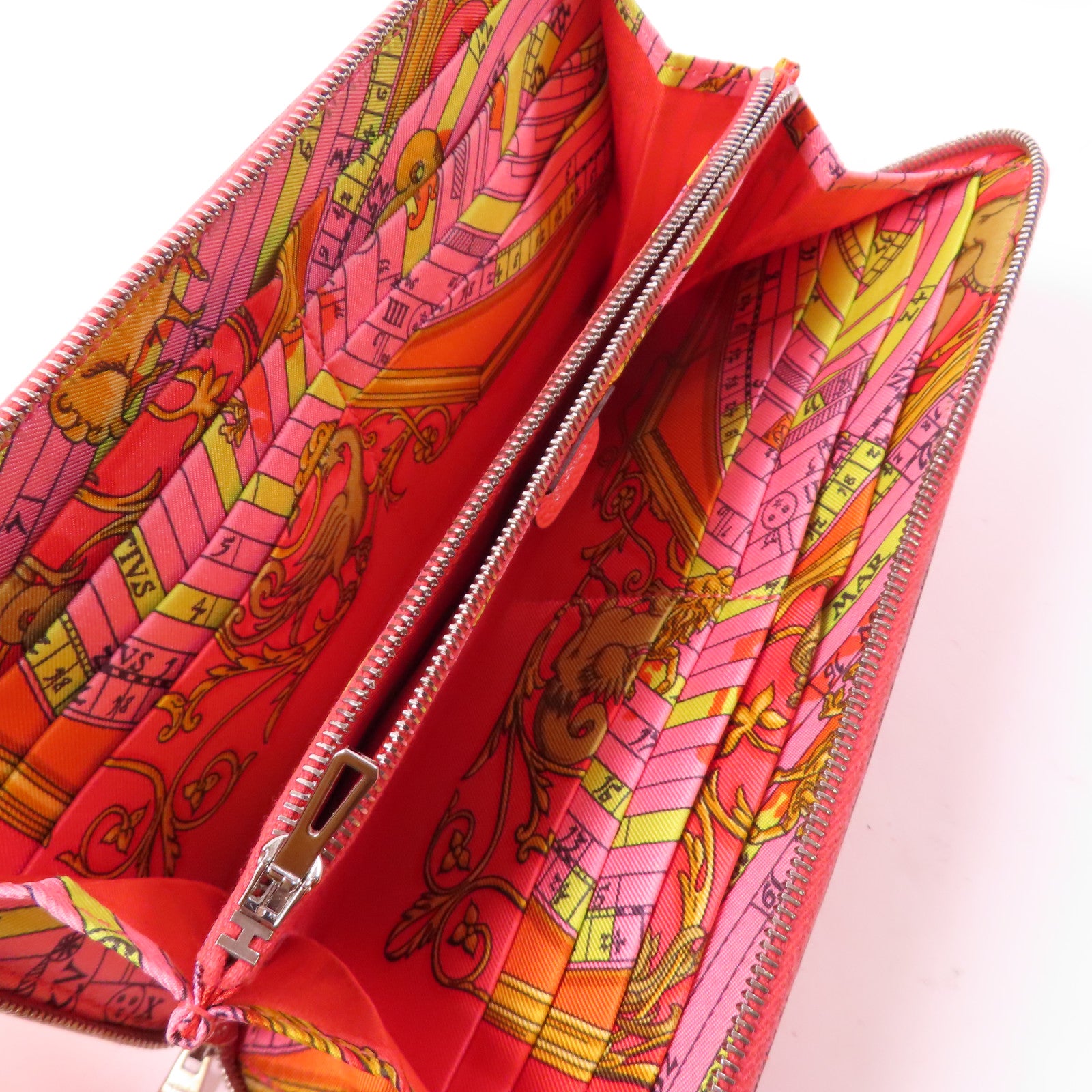 HERMES Veau Epsom皮革Silk In Classic Long Wallet銀扣長錢包粉紅色