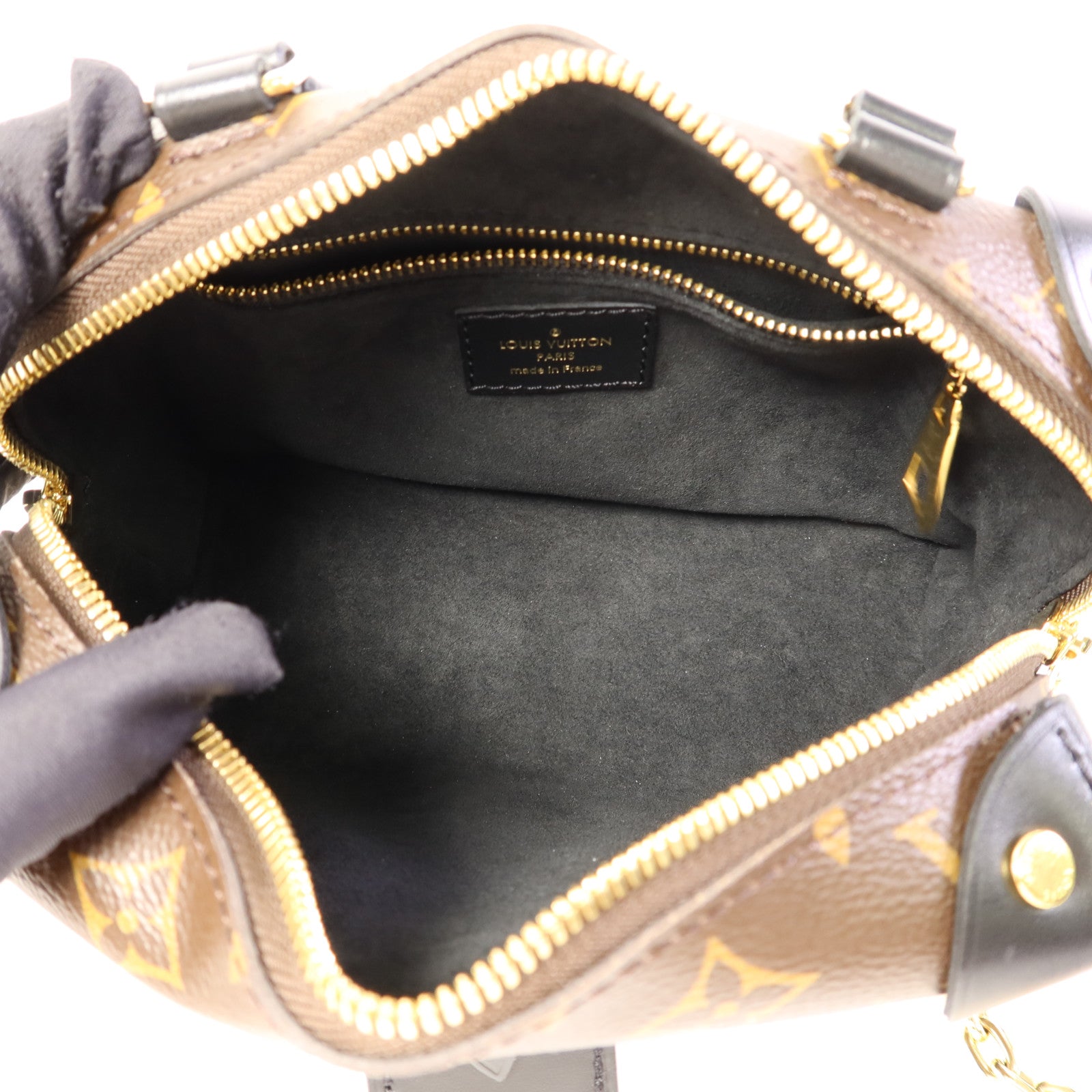 LOUIS VUITTON Monogram Petite Malle Souple金扣手挽肩背兩用袋棕色
