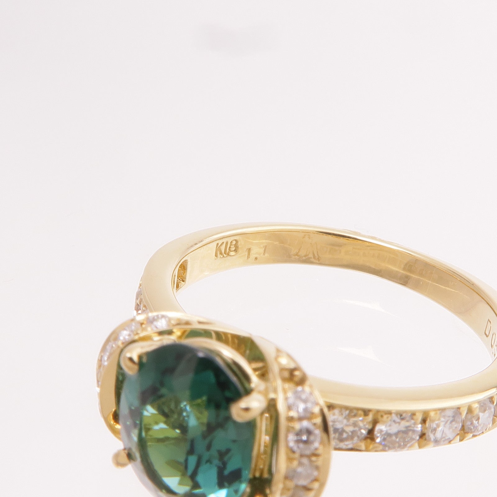 JEWELRY 18K黃金Tourmaline Diamond Ring電氣石/鑽石戒指US#5.75